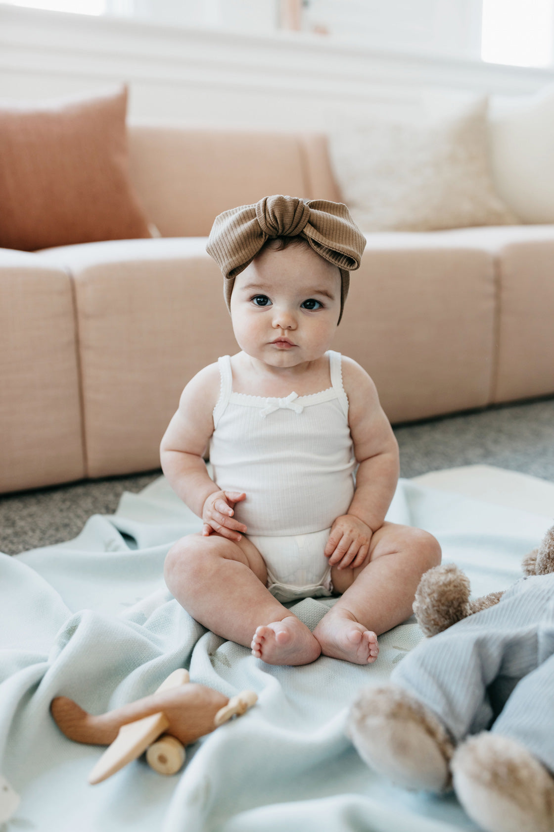 Organic Cotton Modal Singlet Bodysuit - Milk