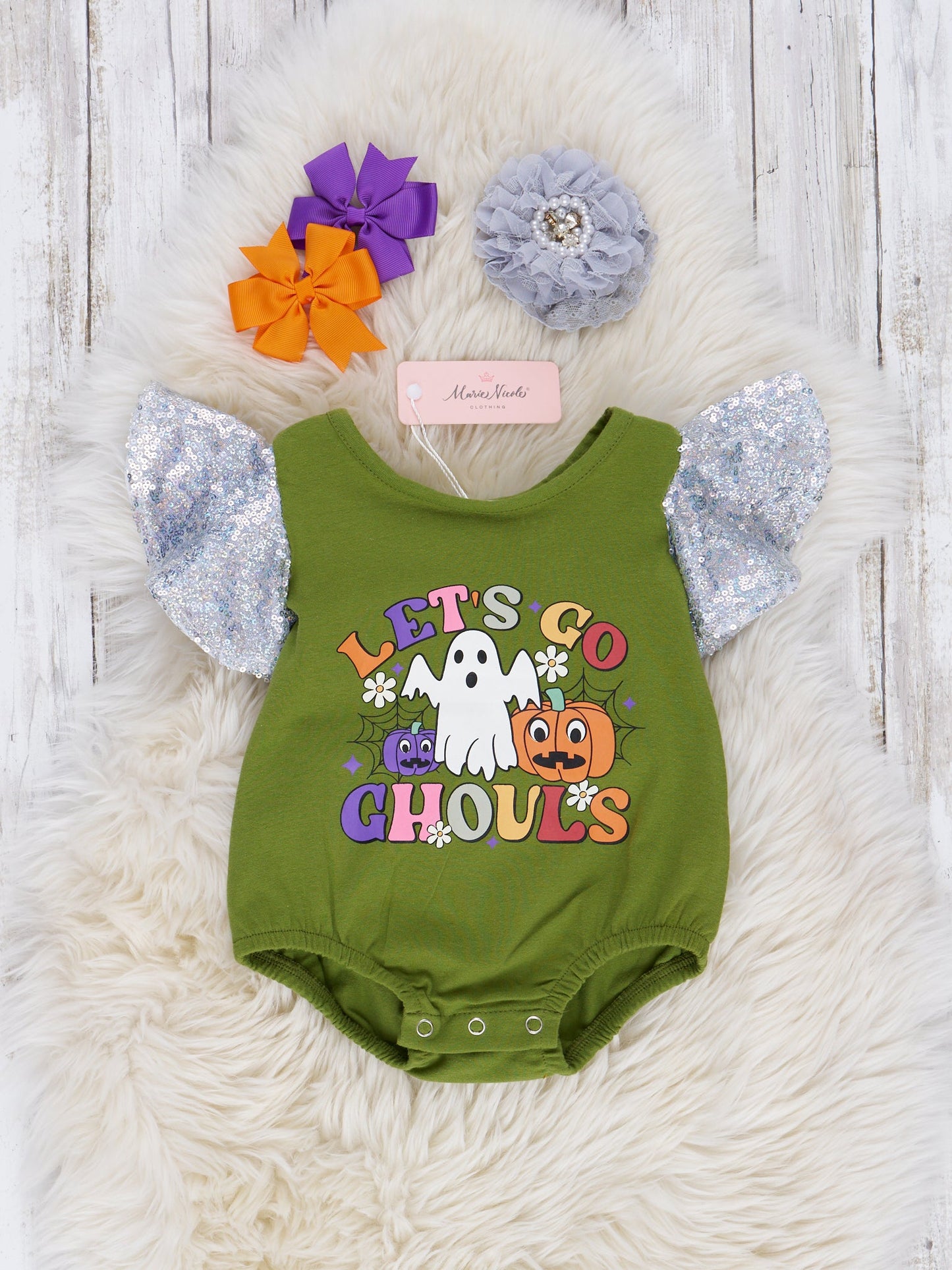 Mom & Me Ghoulish Green Top & Romper