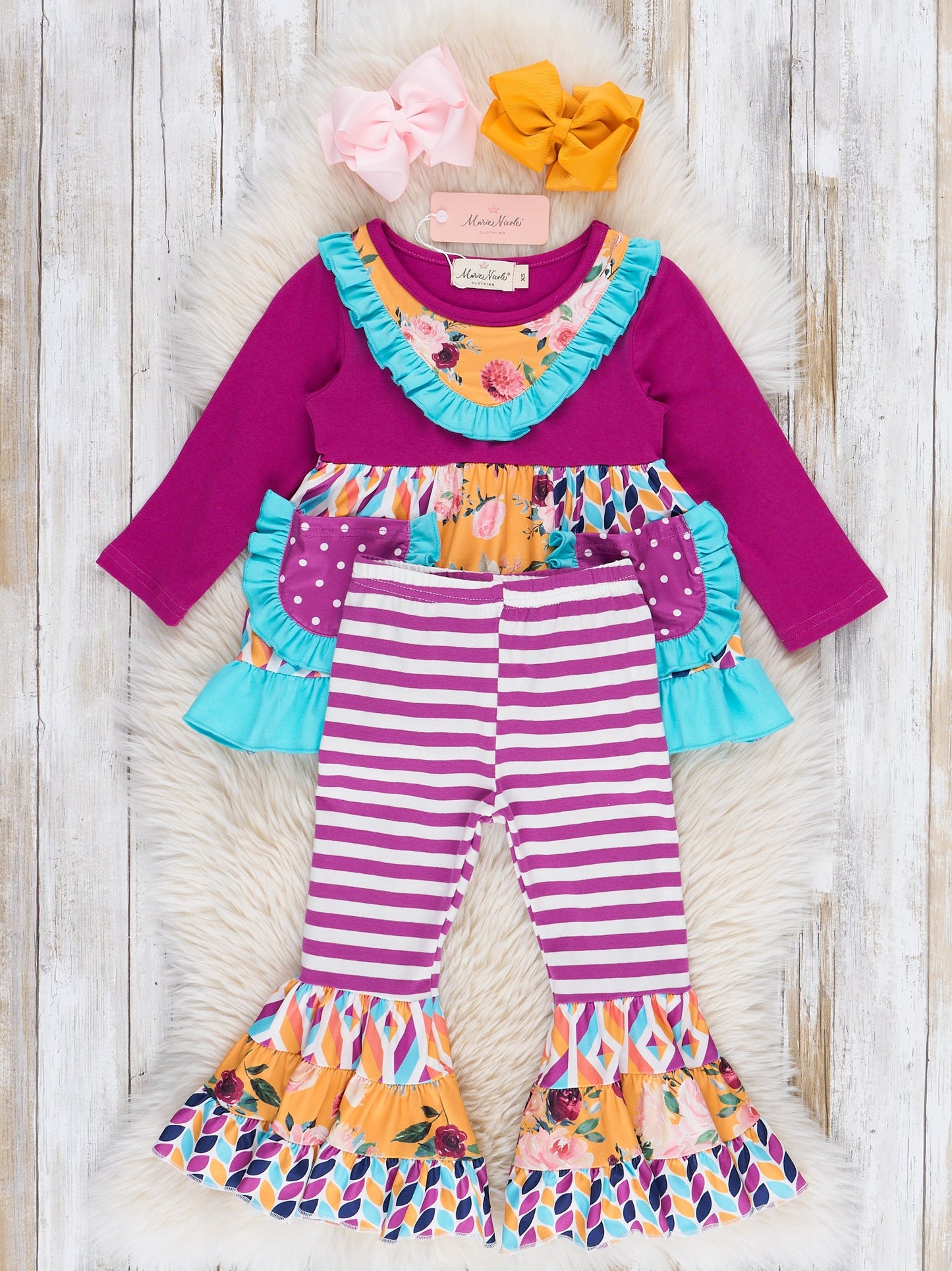 Pocket Flara Bells Outfit - Mulberry