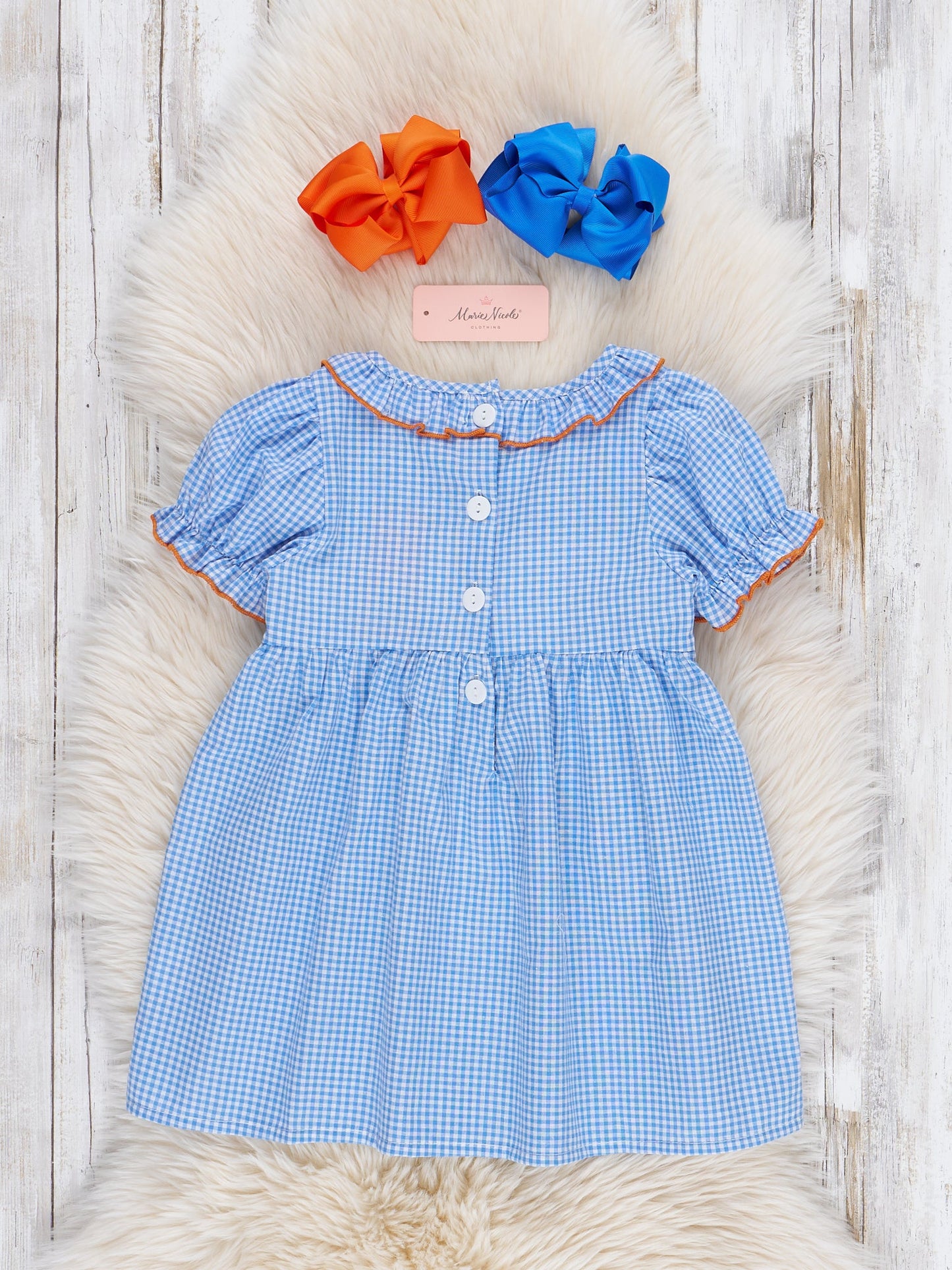 Pumpkin Posh Cutie Embroidered Smocked Dress