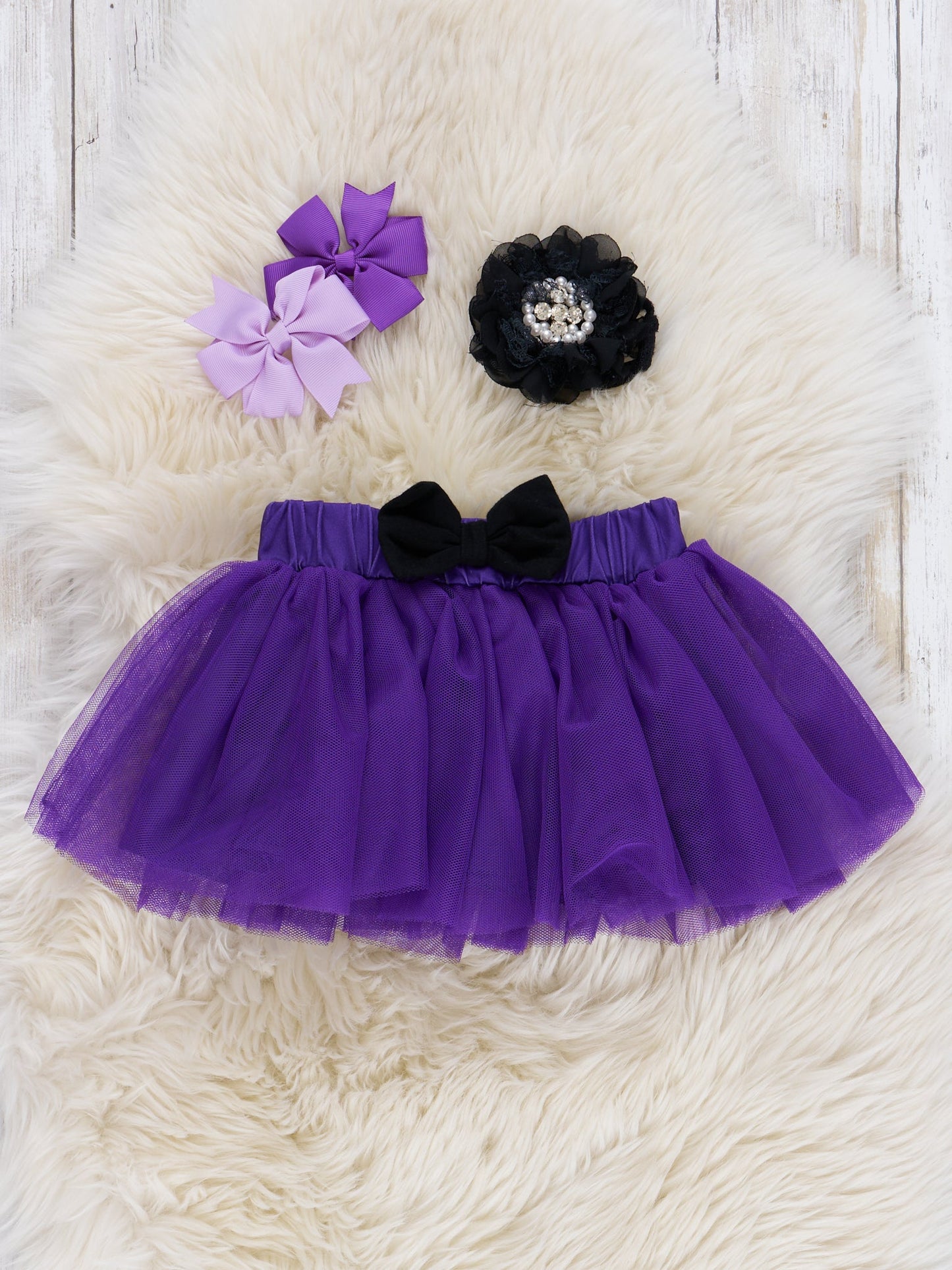 Black & Purple Cat Ruffle Tulle Outfit