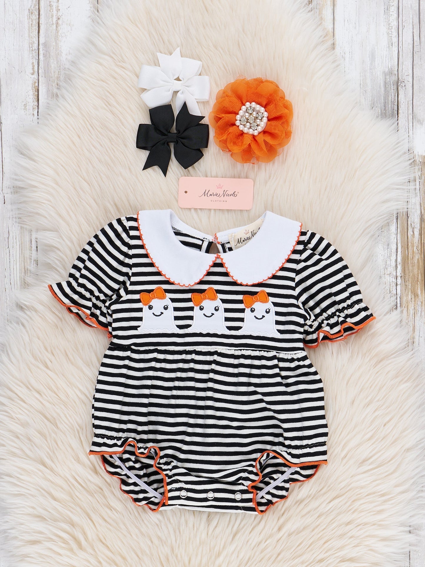 Spooky Treat Striped Romper