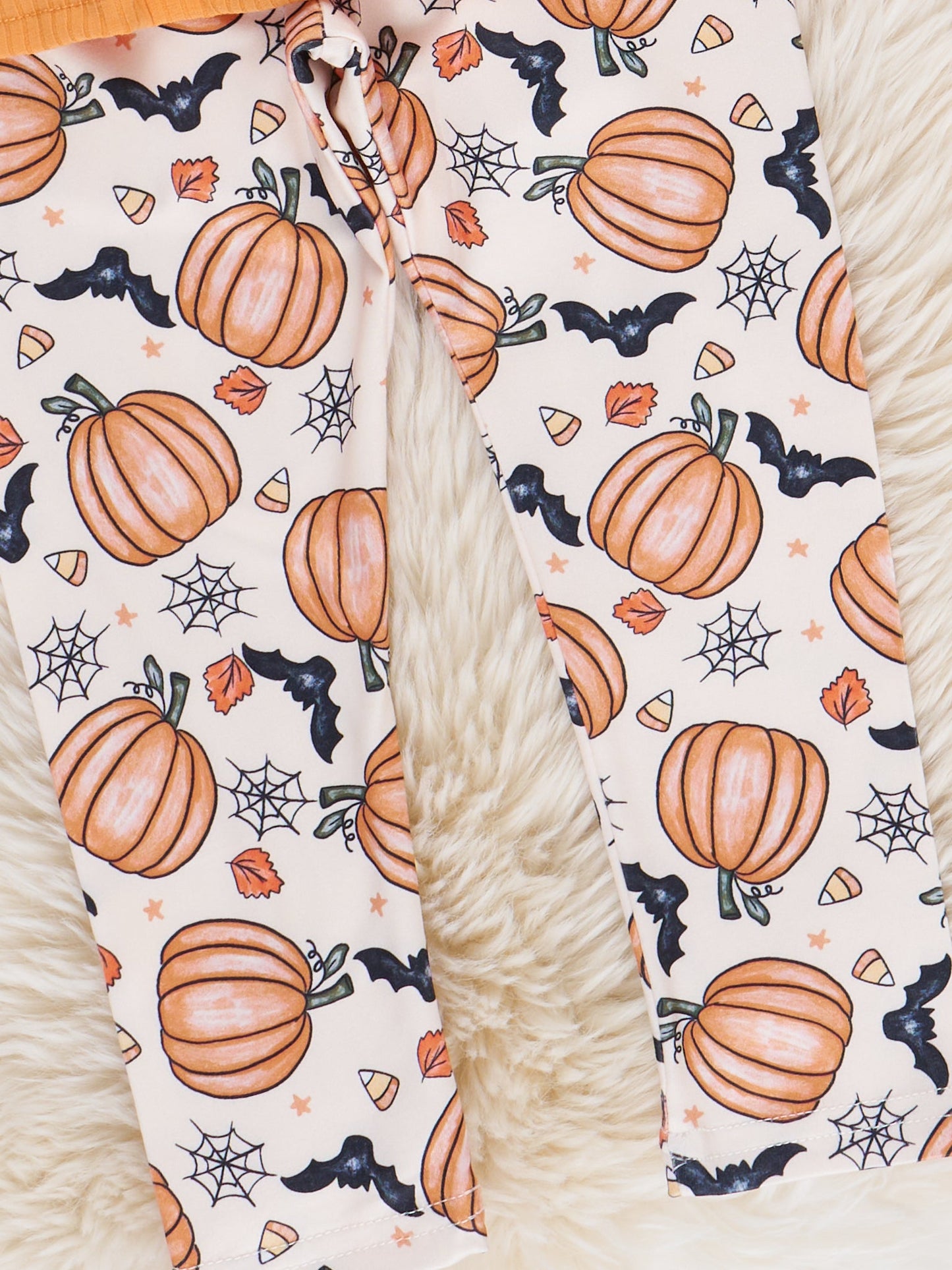 Orange "Spooky Vibes" Ruffle Outfit