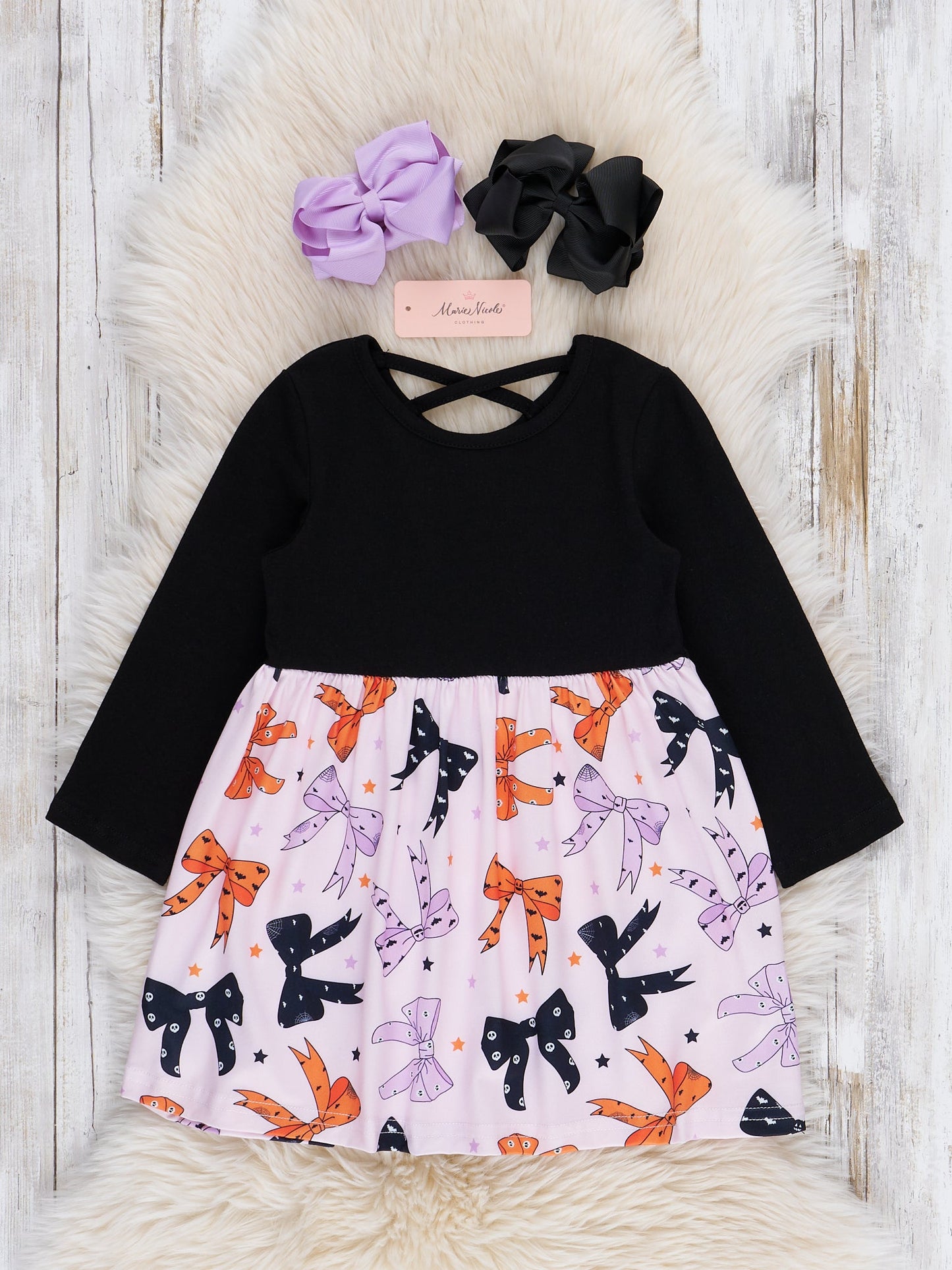 Plum Perfect Bow Ruffle Dress