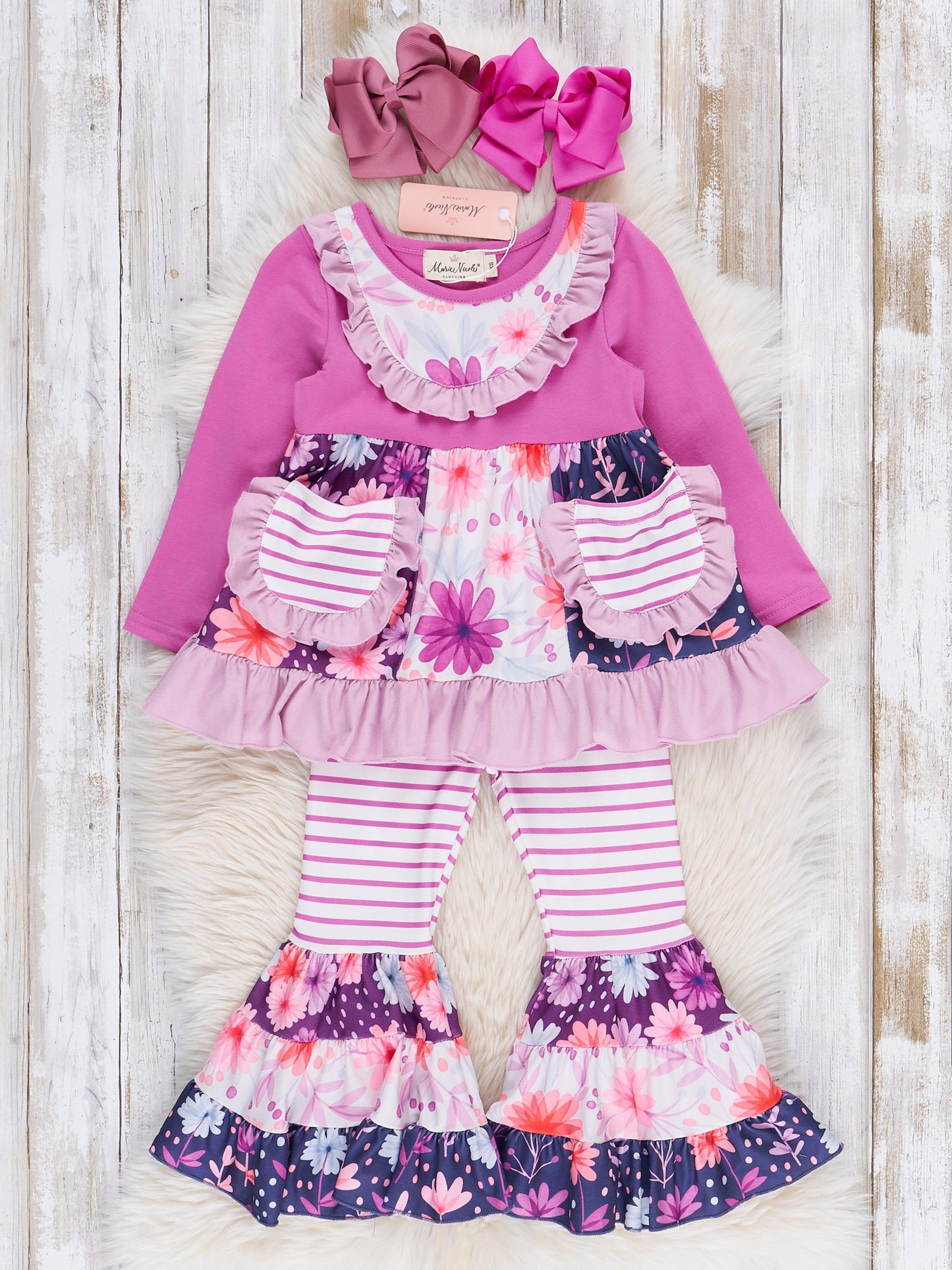 Pocket Flara Bells Outfit - Magenta
