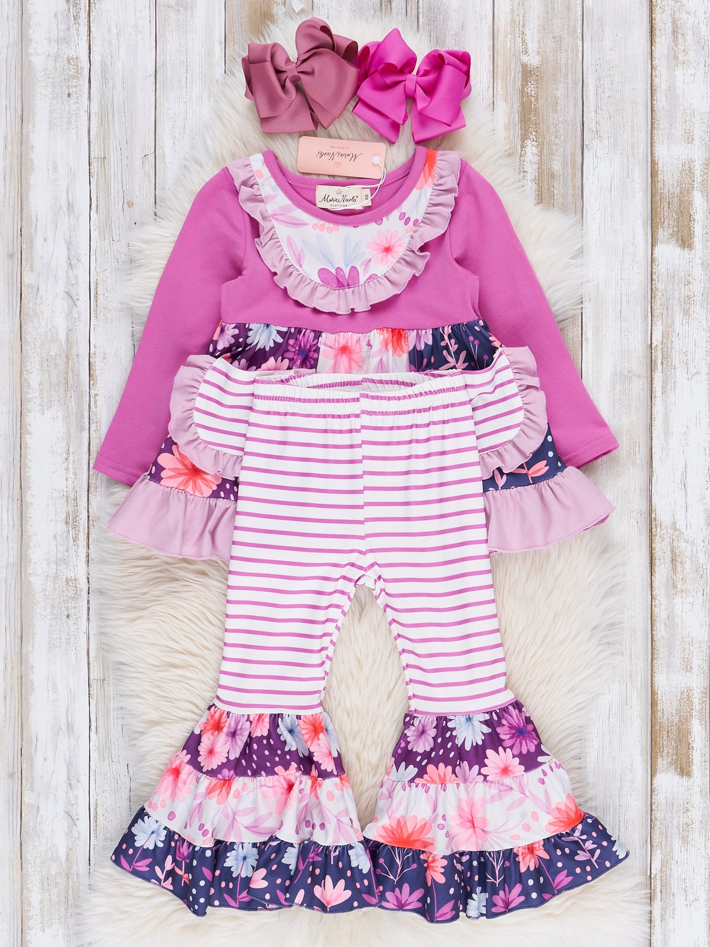 Pocket Flara Bells Outfit - Magenta
