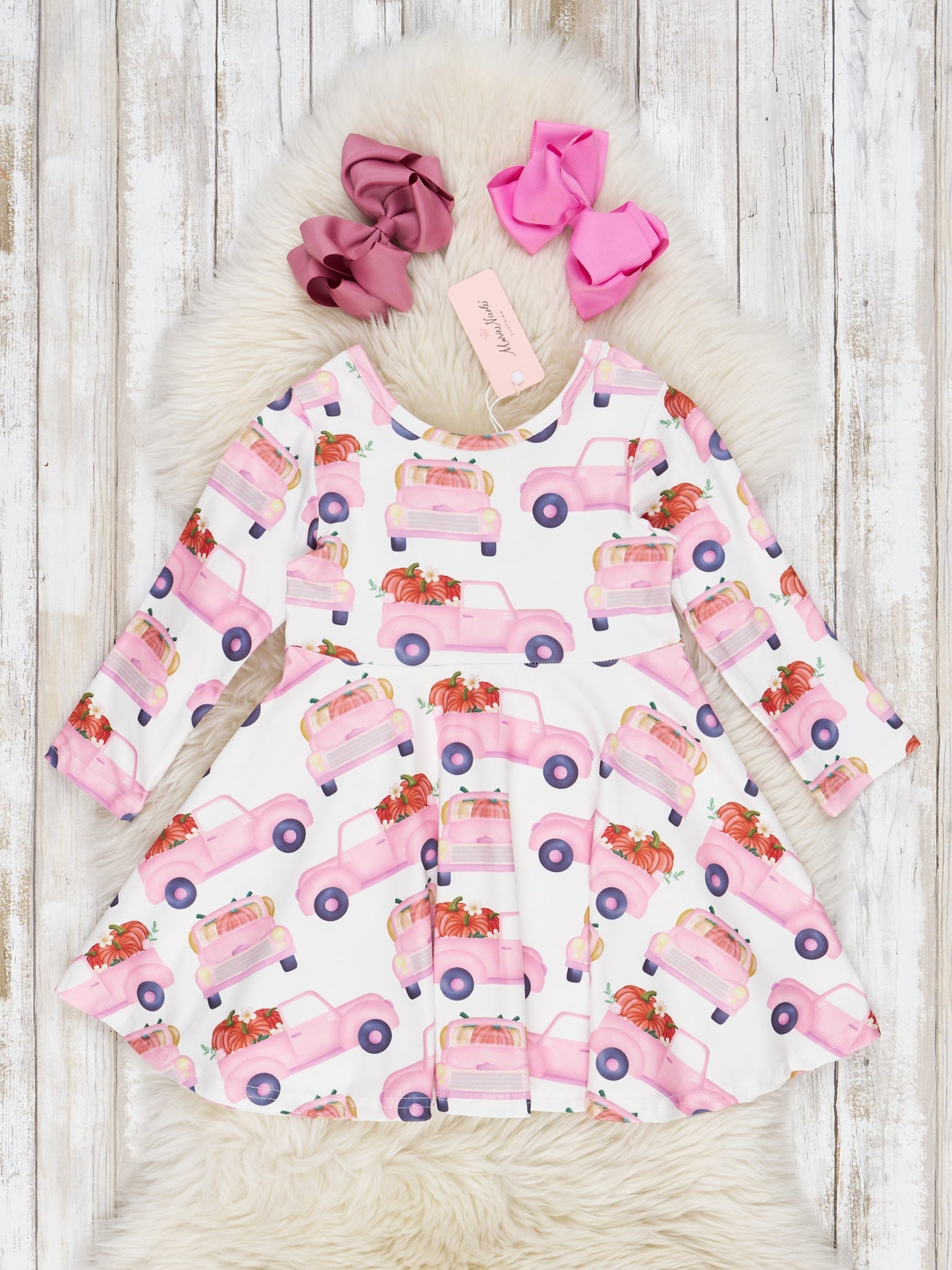 Long Sleeve Harvest Pumpkin Swing Dress