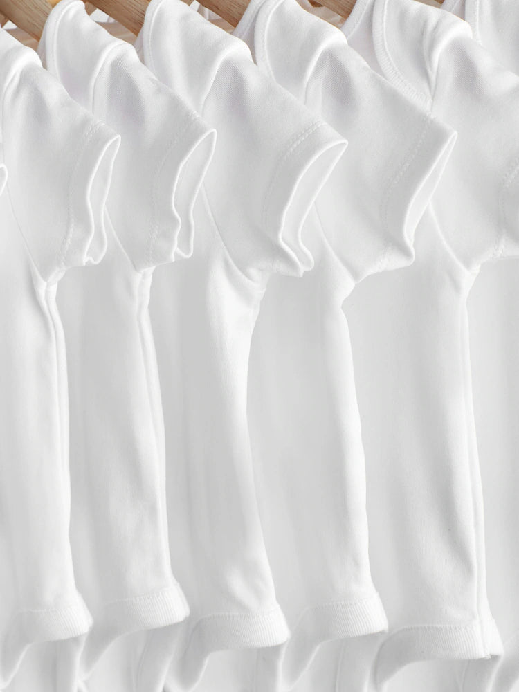 White Essential 10 Pack Baby Short Sleeve Bodysuits