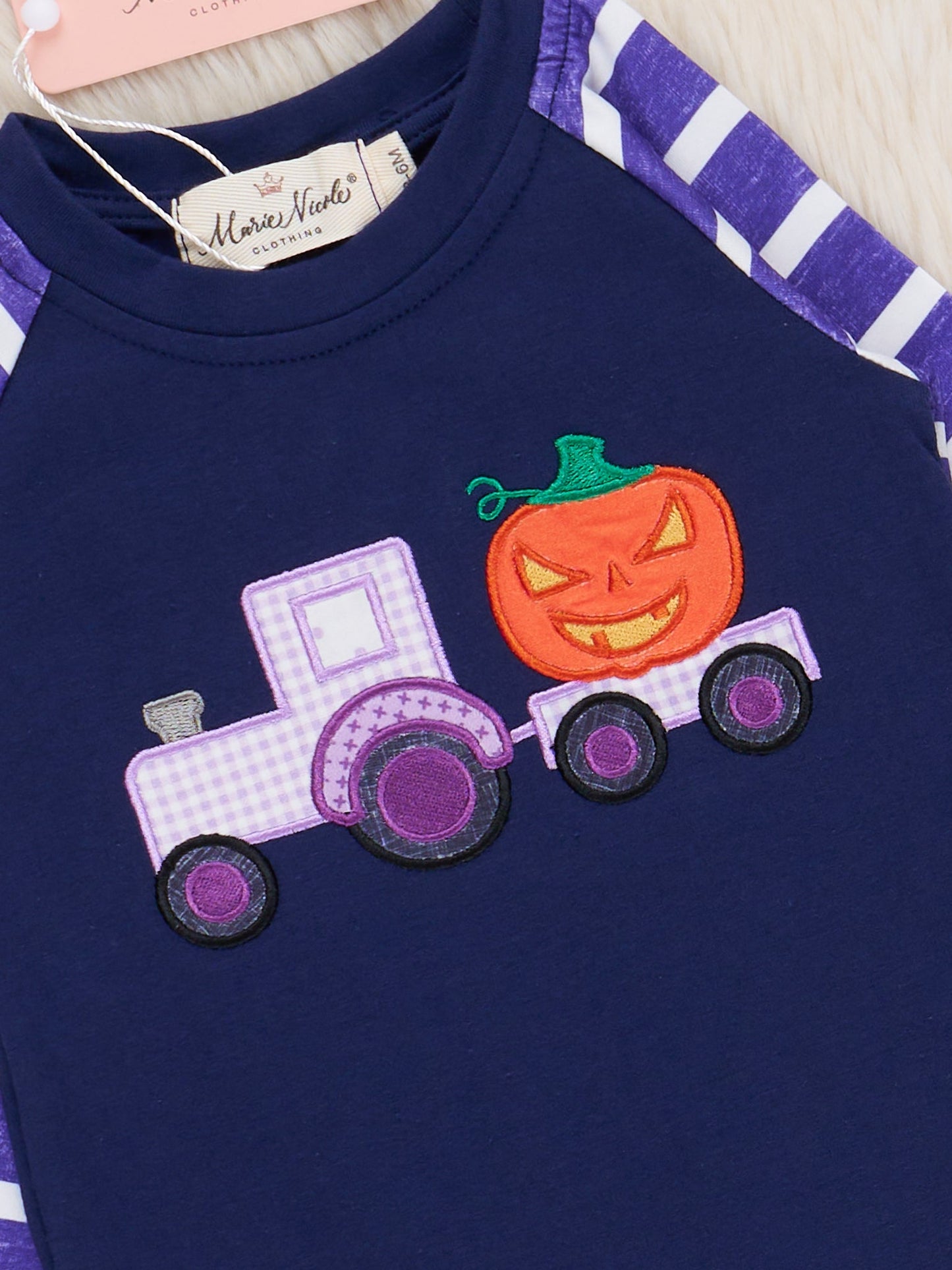 Spooky Tractor Embroidered Romper