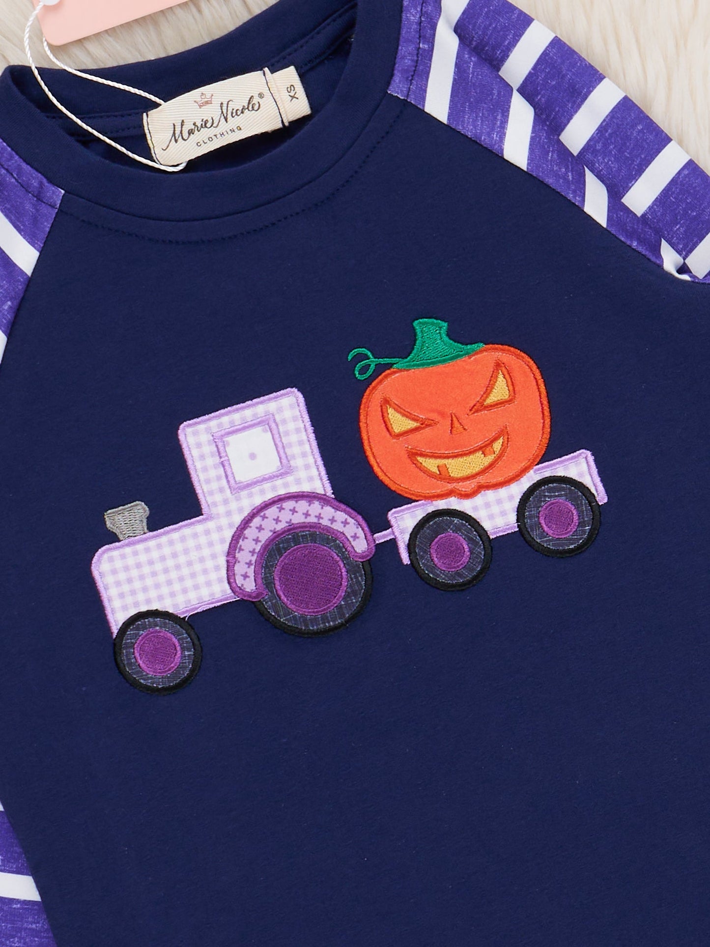 Spooky Tractor Embroidered Top