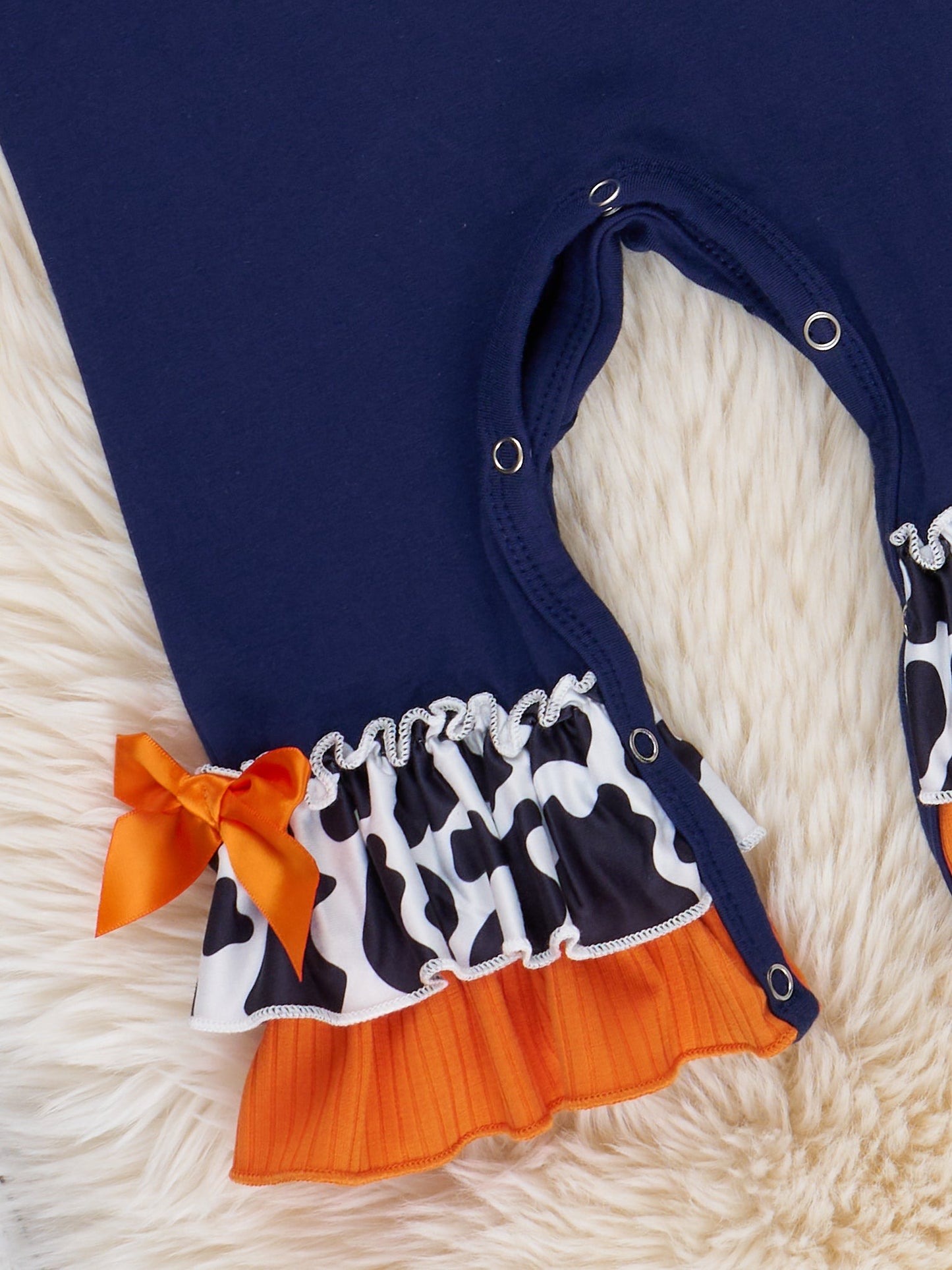 Moo for Treats Embroidered Ruffle Romper