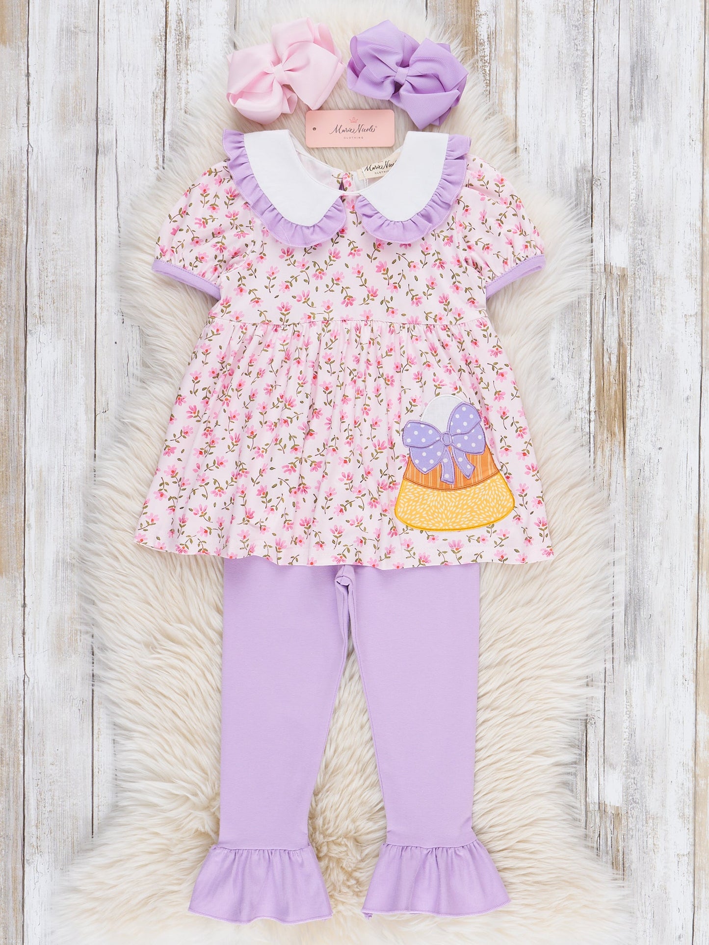 Candy Blossoms Embroidered Ruffle Outfit