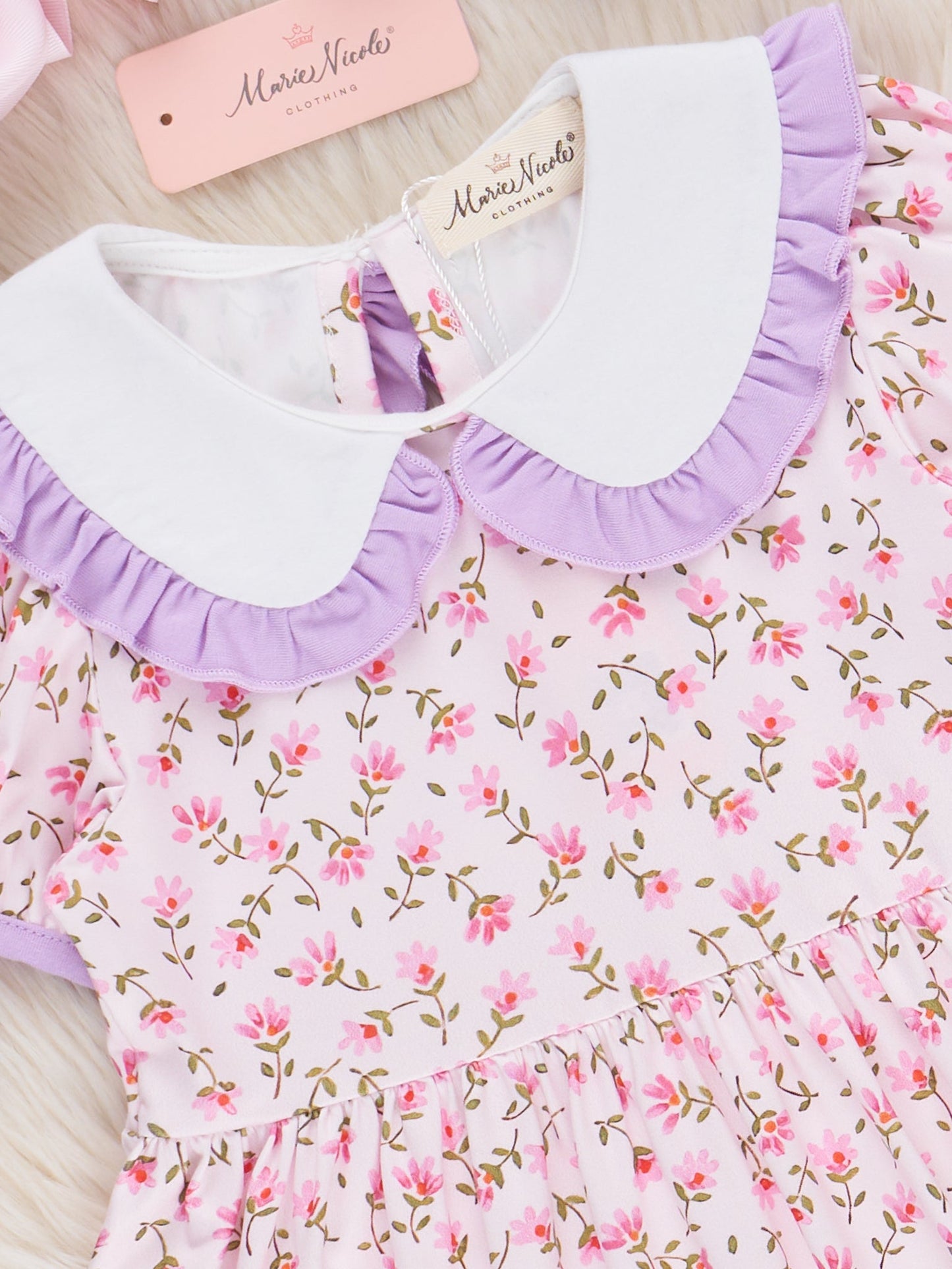 Candy Blossoms Embroidered Ruffle Dress
