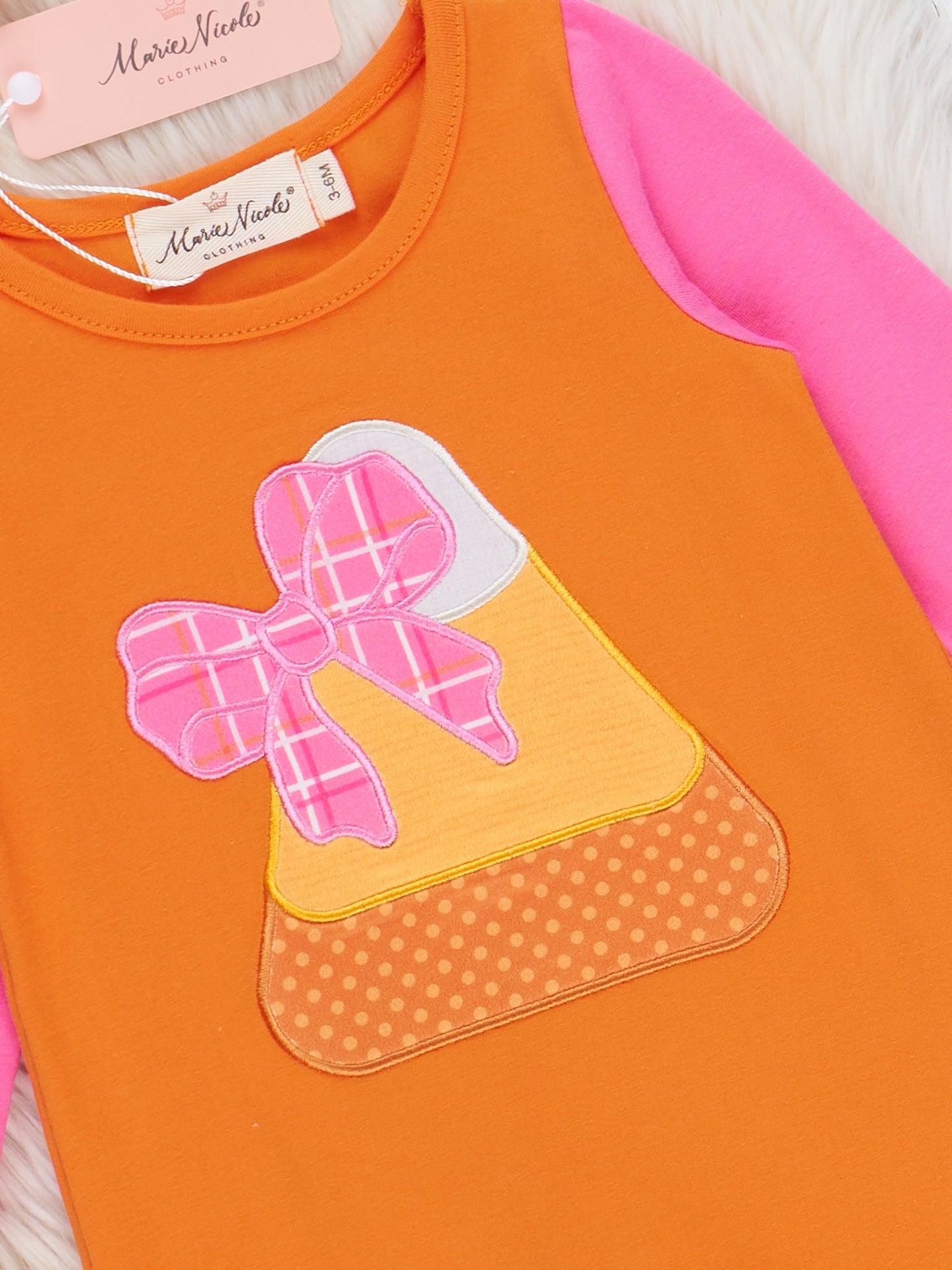 Sweet as Candy Corn Embroidered Ruffle Romper