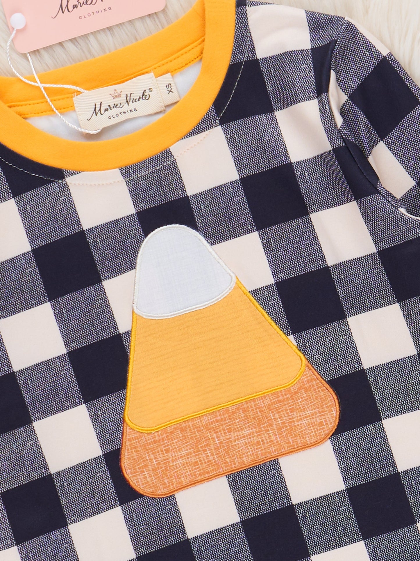 Sweet as Candy Corn Embroidered Top