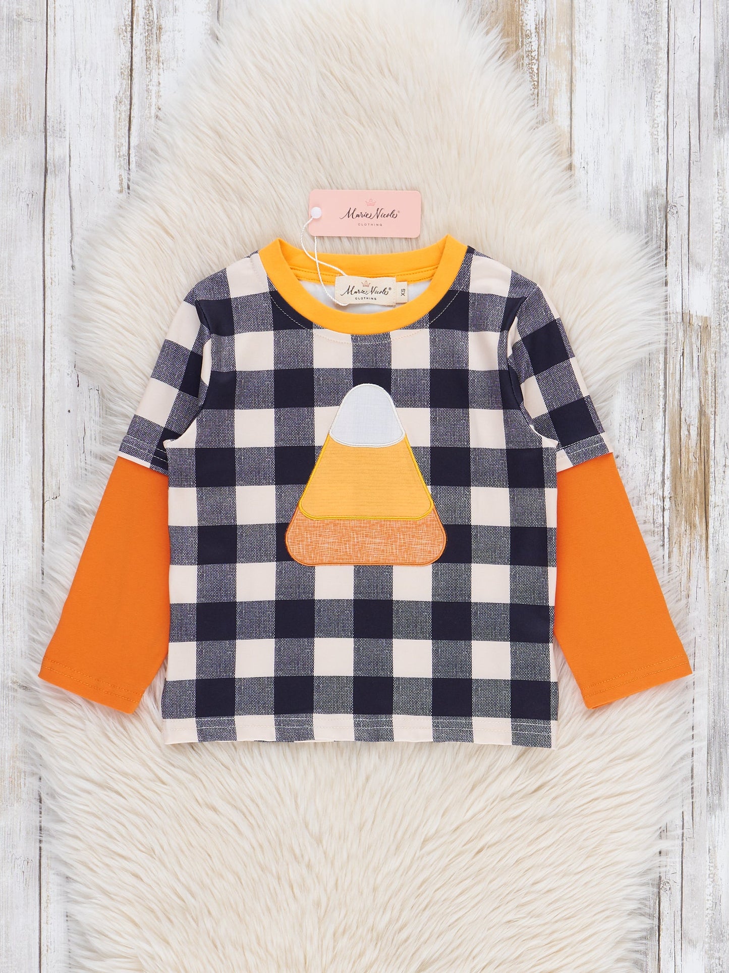 Sweet as Candy Corn Embroidered Top
