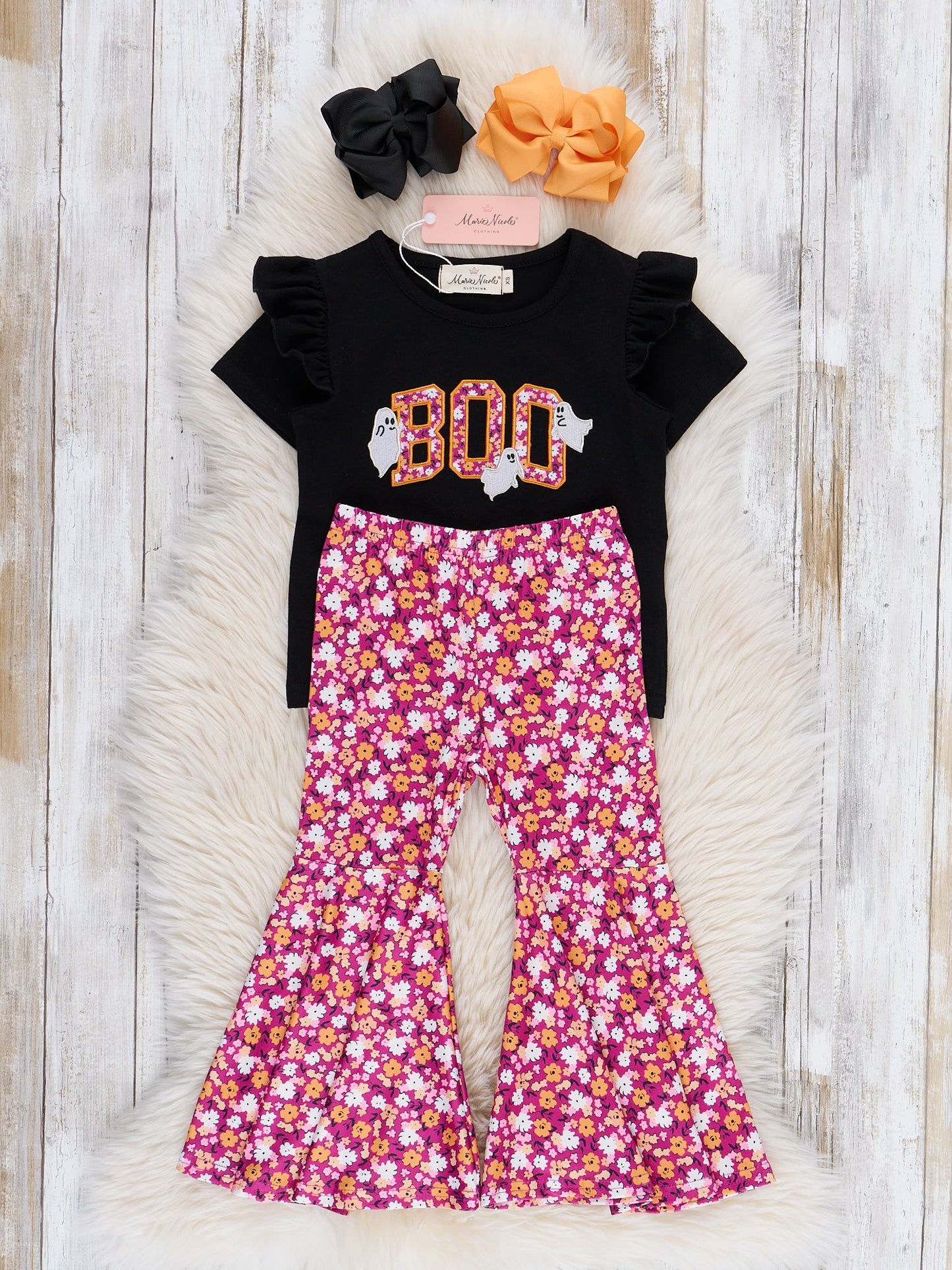 Boo Ghost Garden Bell Bottom Outfit