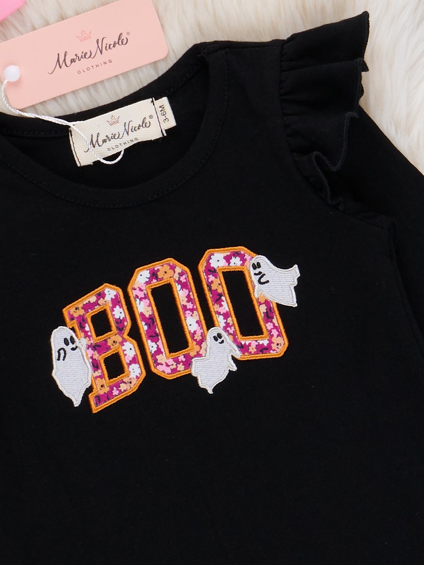 Boo Ghost Garden Bell Ruffle Romper