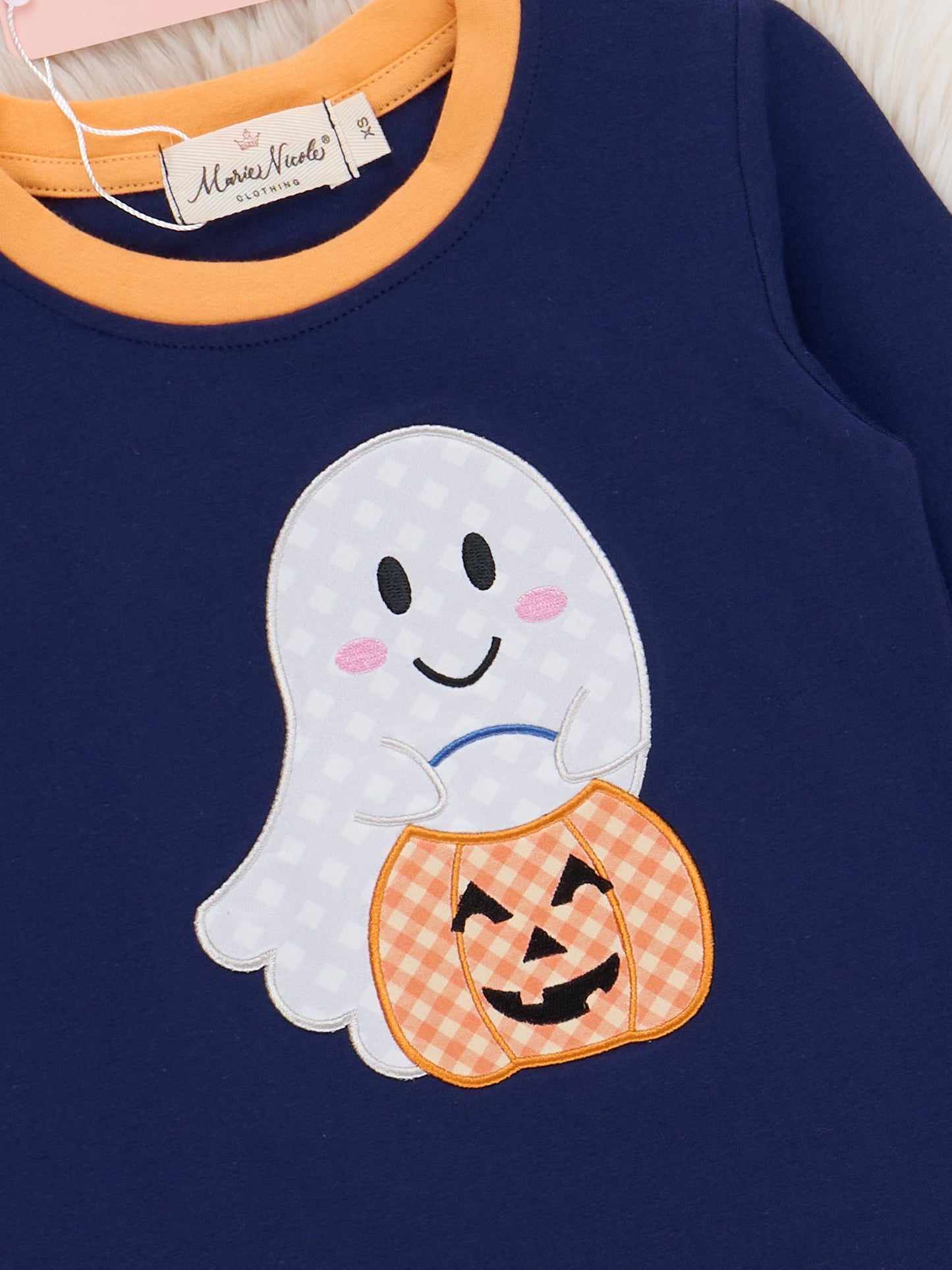 Lil’ Trickster Ghost Embroidered Top