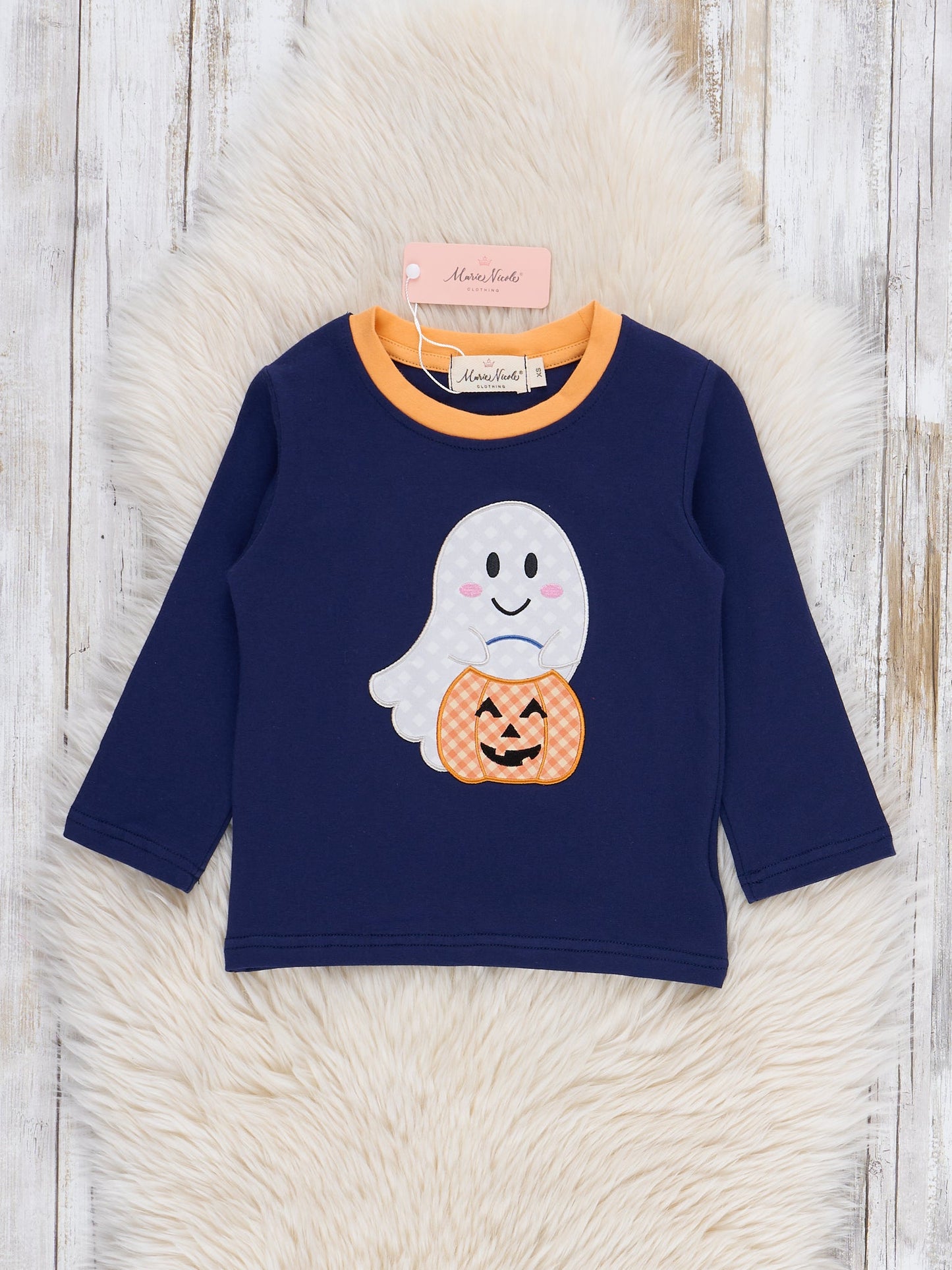 Lil’ Trickster Ghost Embroidered Top