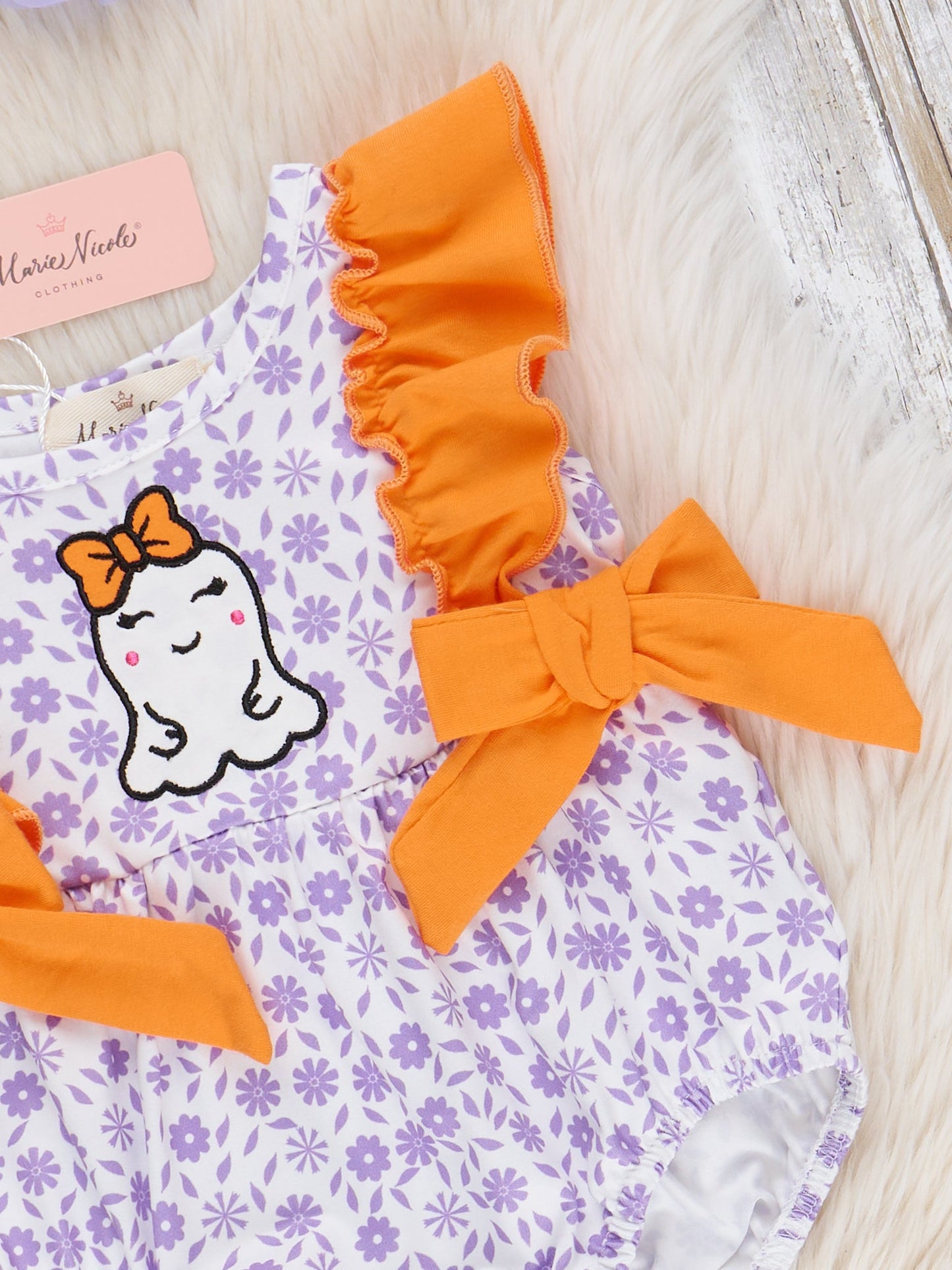 Boo Baby in Bows Embroidered Bubble