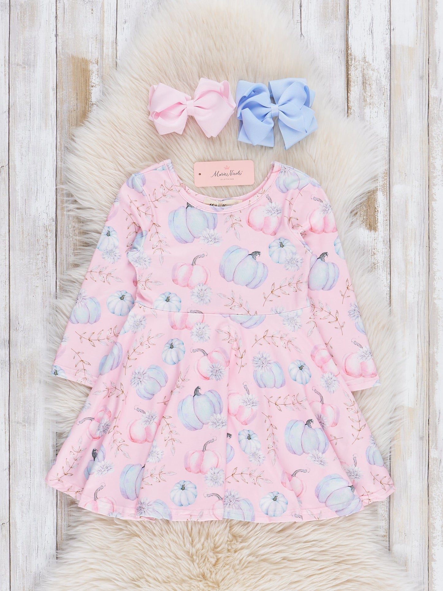 Long Sleeve Harvest Pumpkin Swing Dress