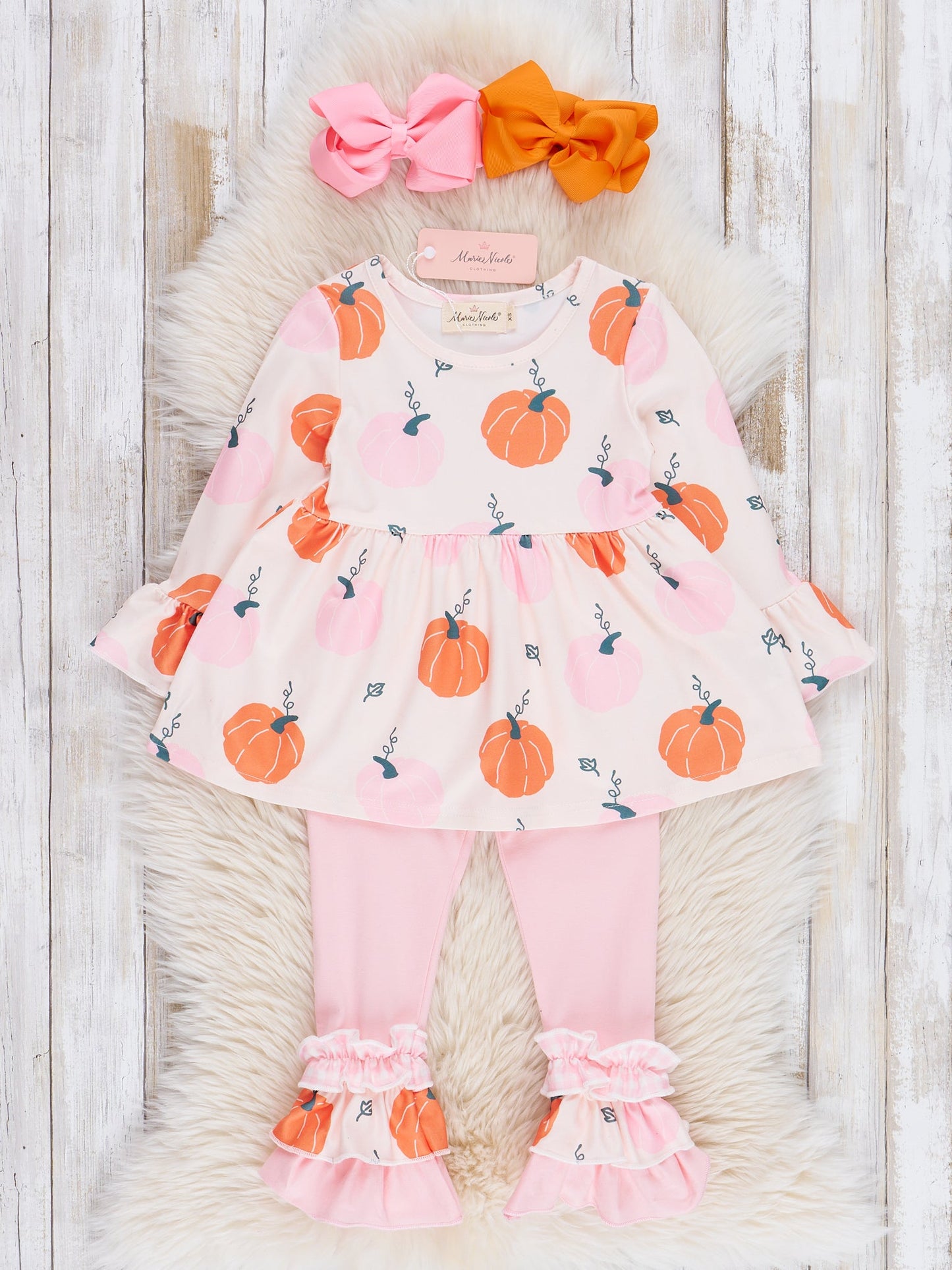 Pink & Orange Sweet Gourds Ruffle Outfit