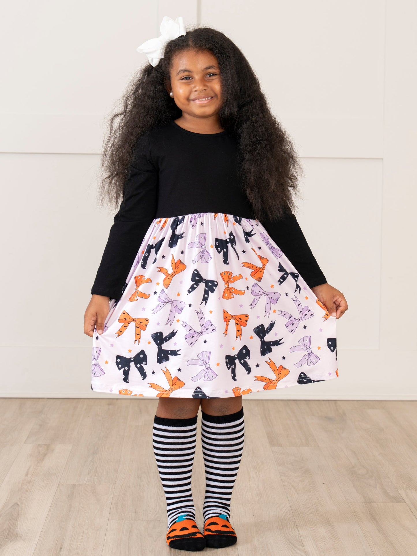 Plum Perfect Bow Ruffle Dress