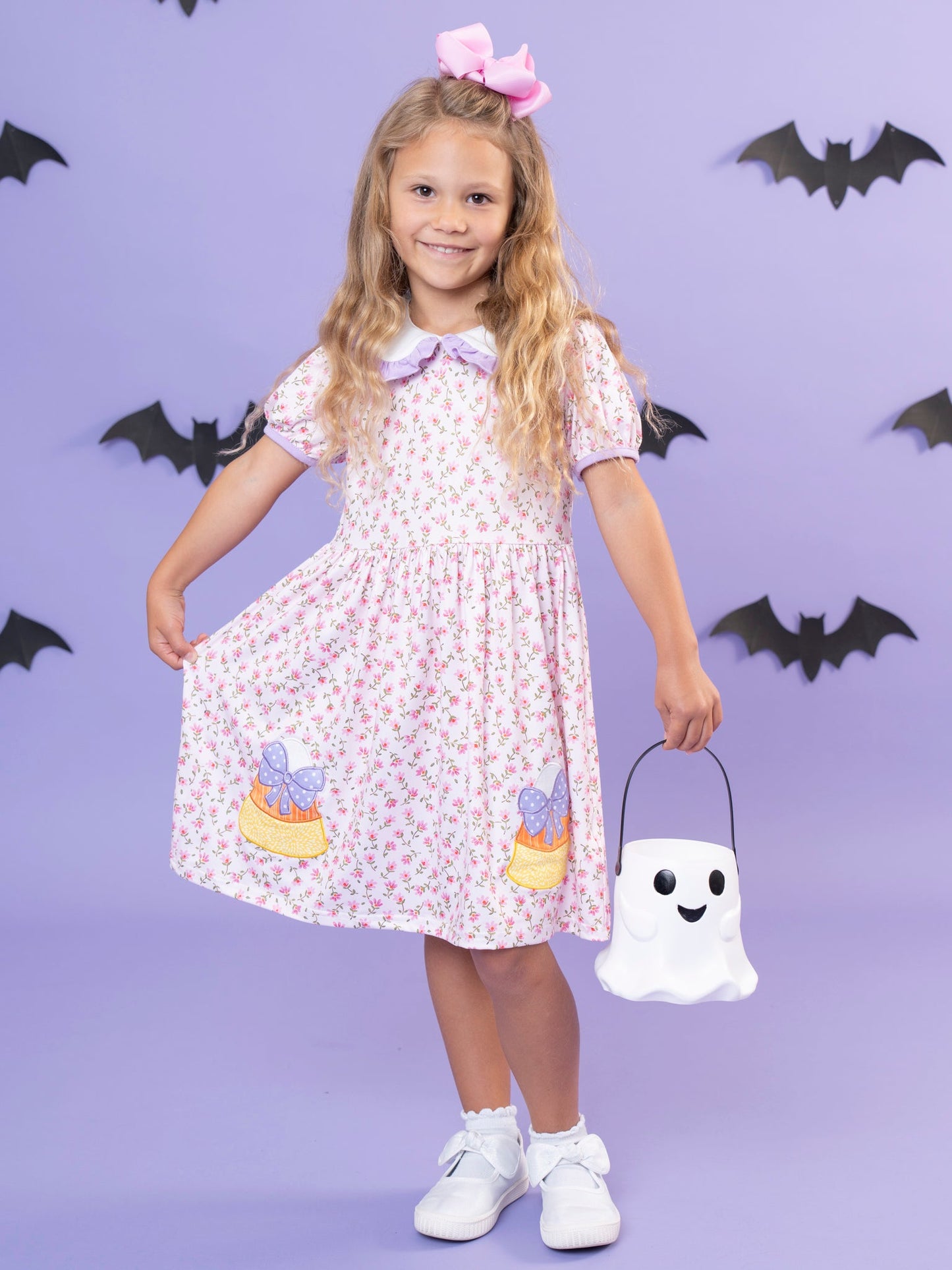 Candy Blossoms Embroidered Ruffle Dress