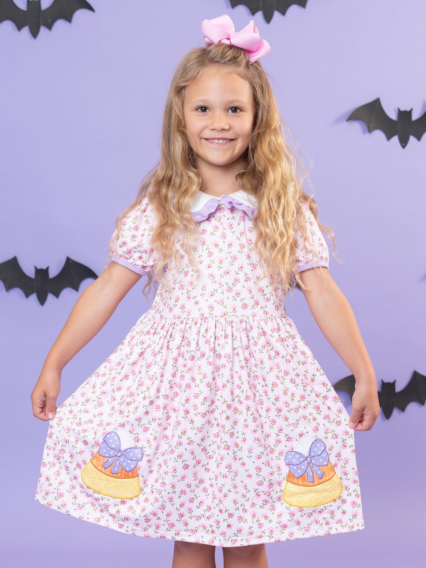 Candy Blossoms Embroidered Ruffle Dress