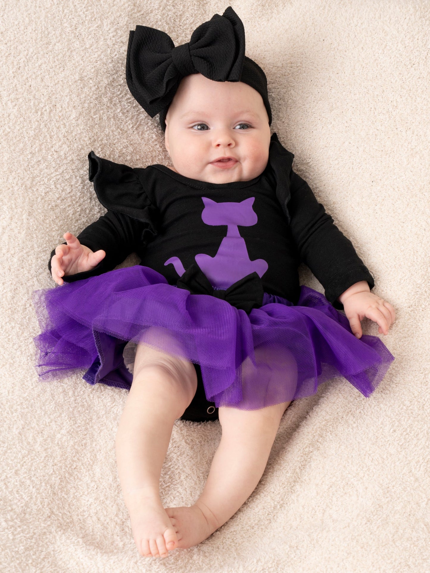 Black & Purple Cat Ruffle Tulle Outfit