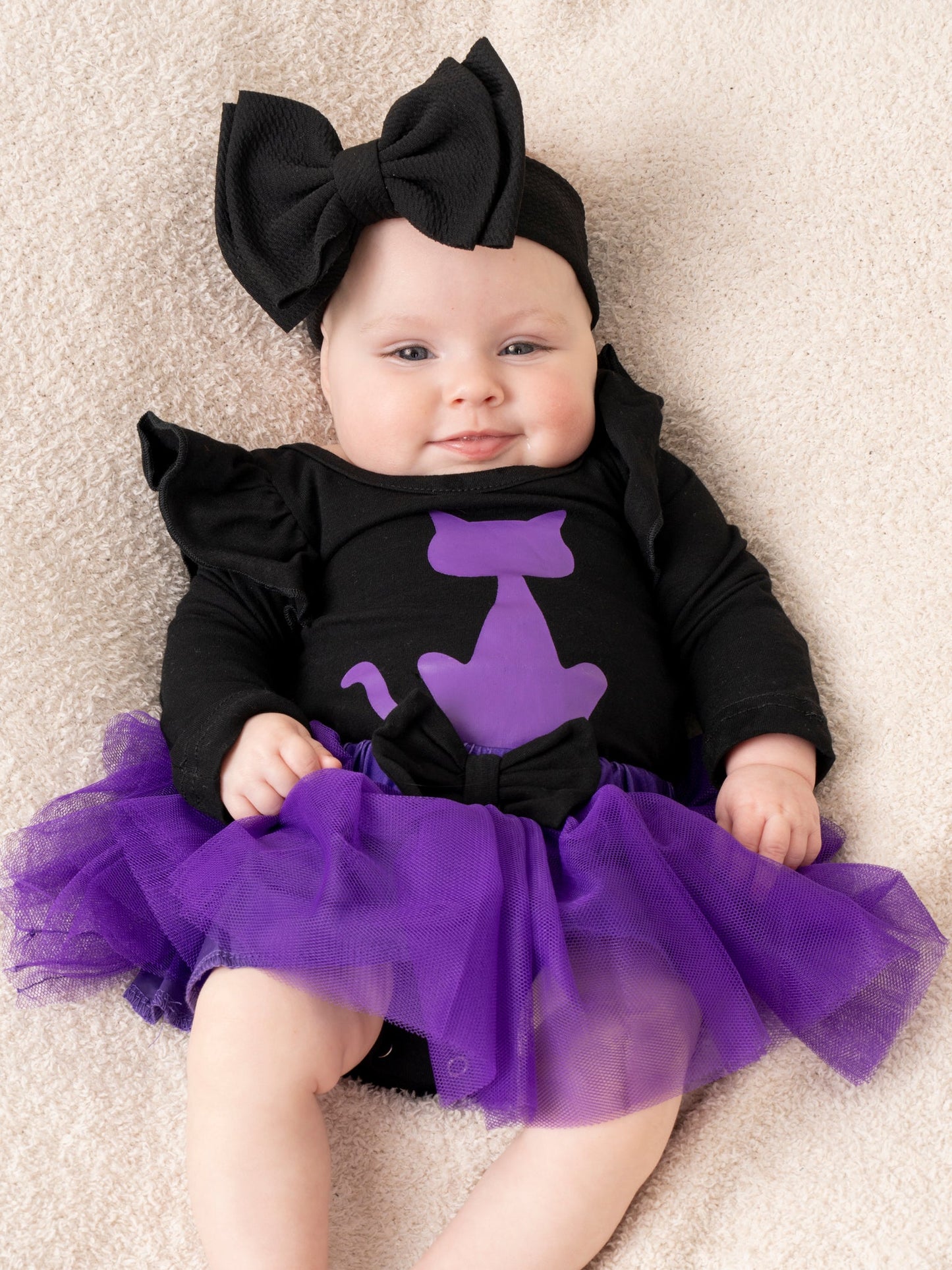 Black & Purple Cat Ruffle Tulle Outfit