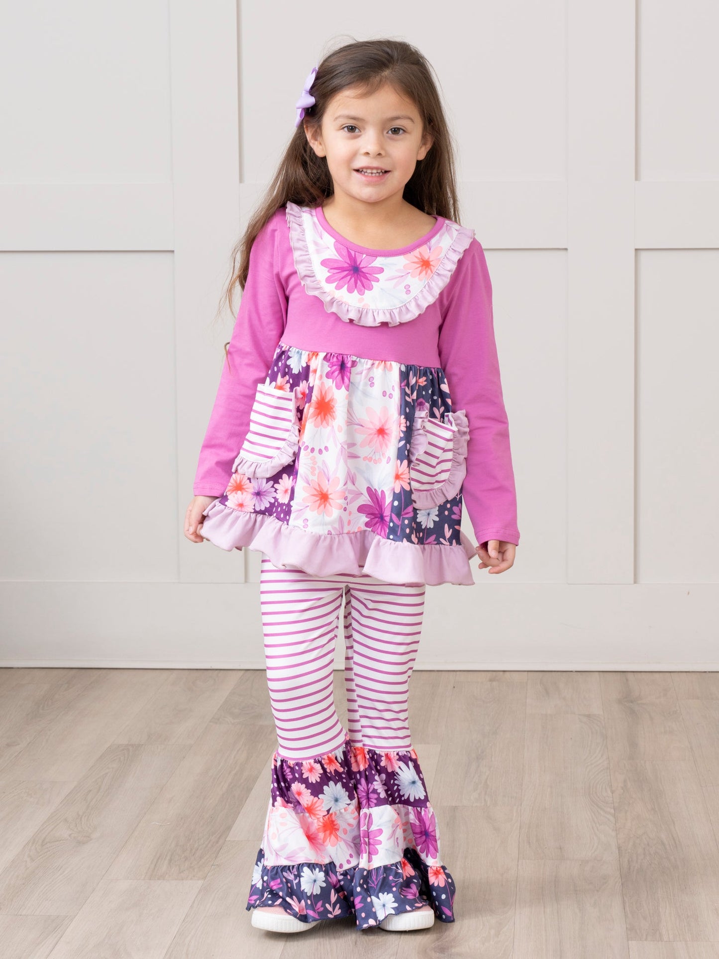 Pocket Flara Bells Outfit - Magenta