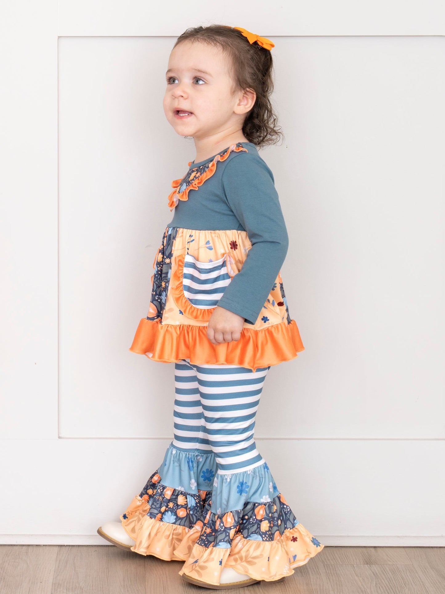 Pocket Flara Bells Outfit - Blue Grey