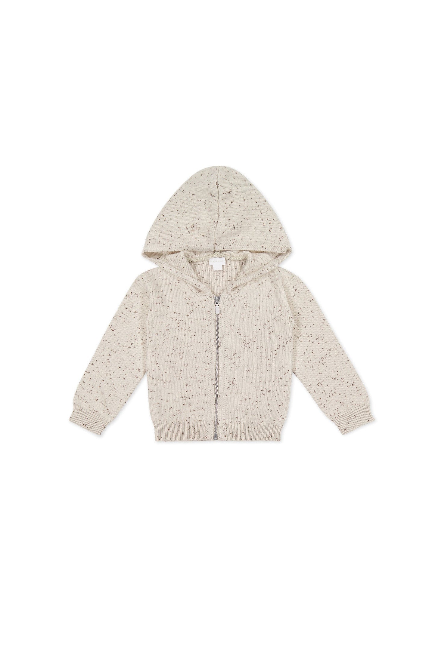 Dillon Knit Zip Hoodie - Oatmeal Shitake Dot