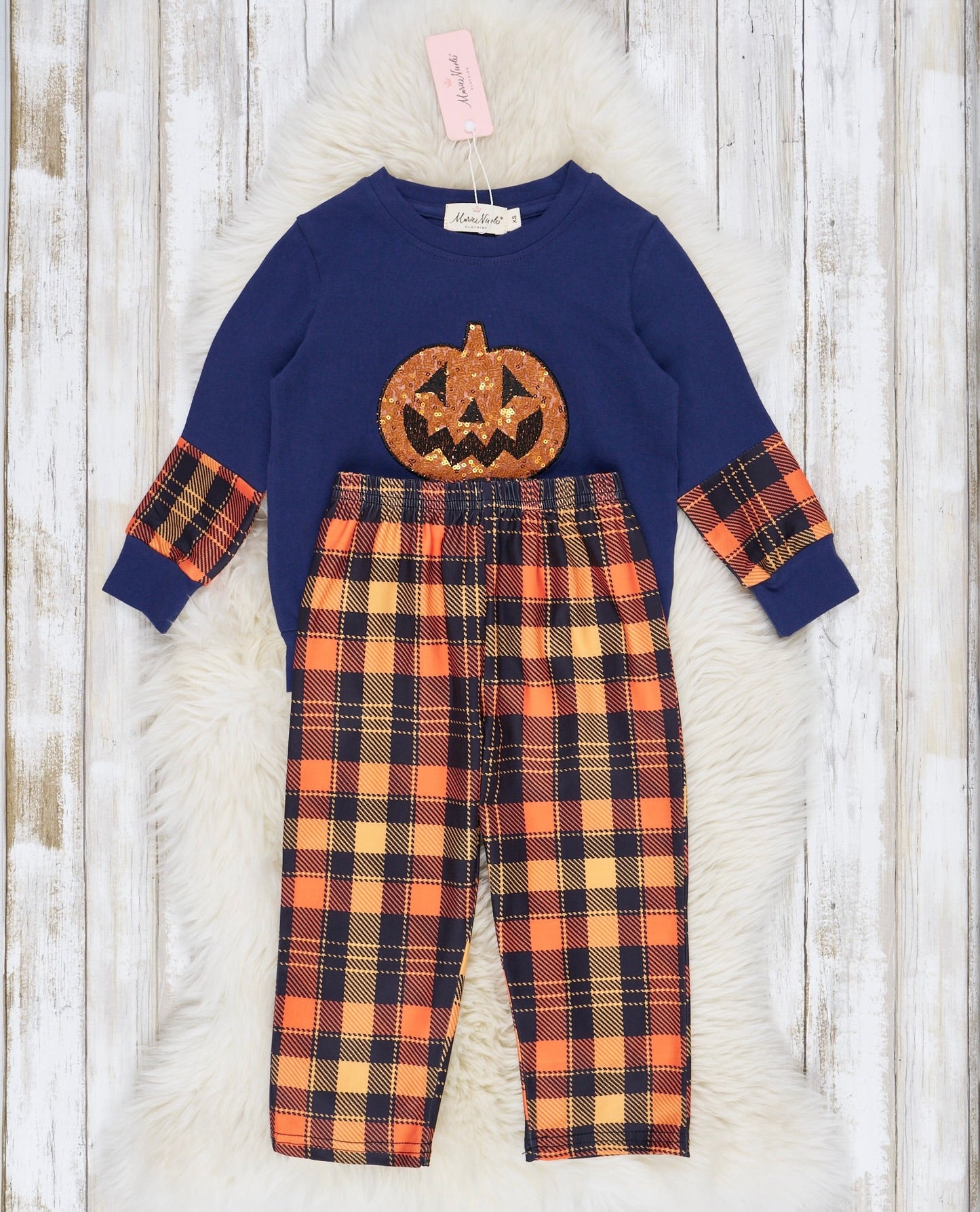 Embroidered Halloween Plaid Outfit