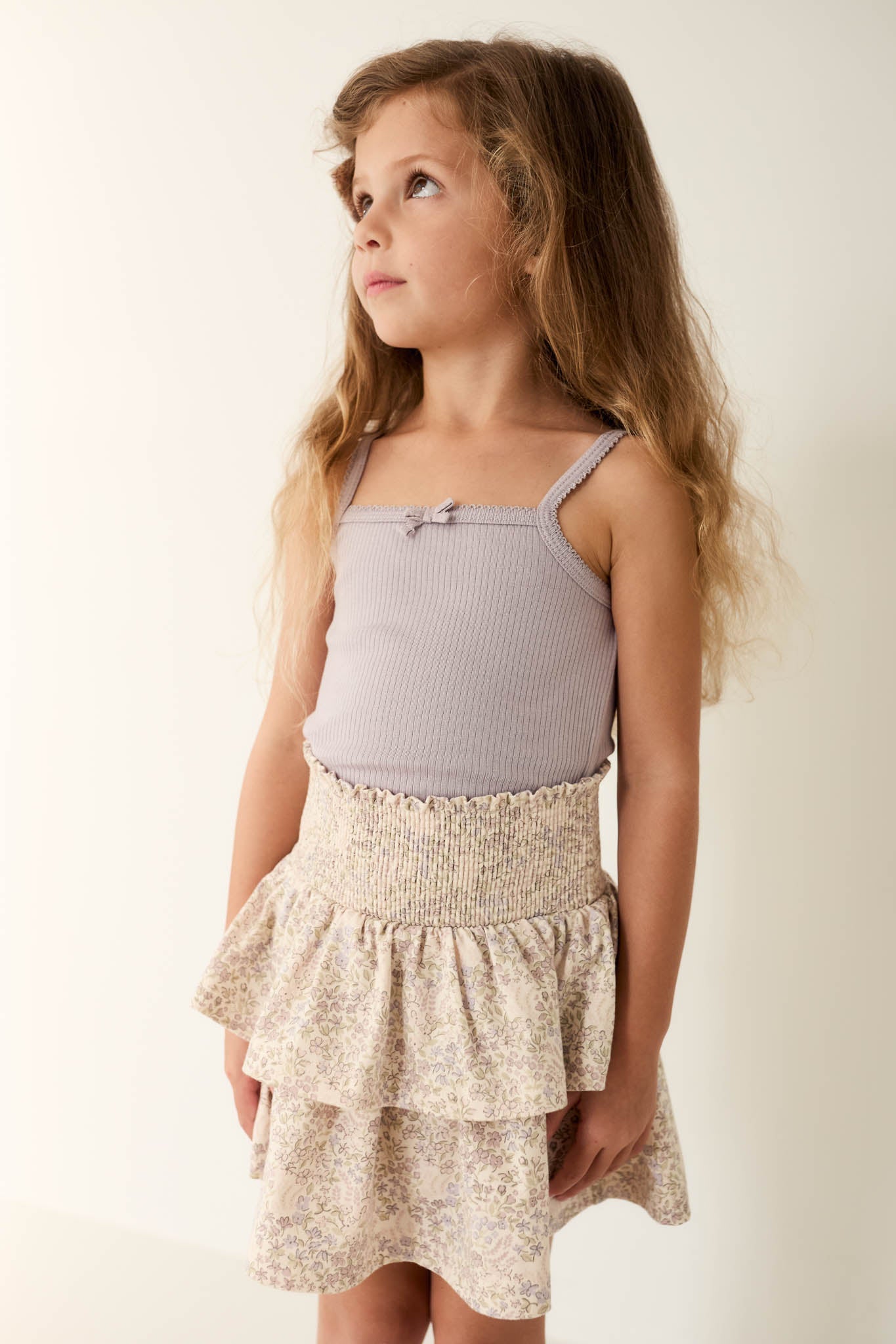 Organic Cotton Ruby Skirt - April Floral Mauve