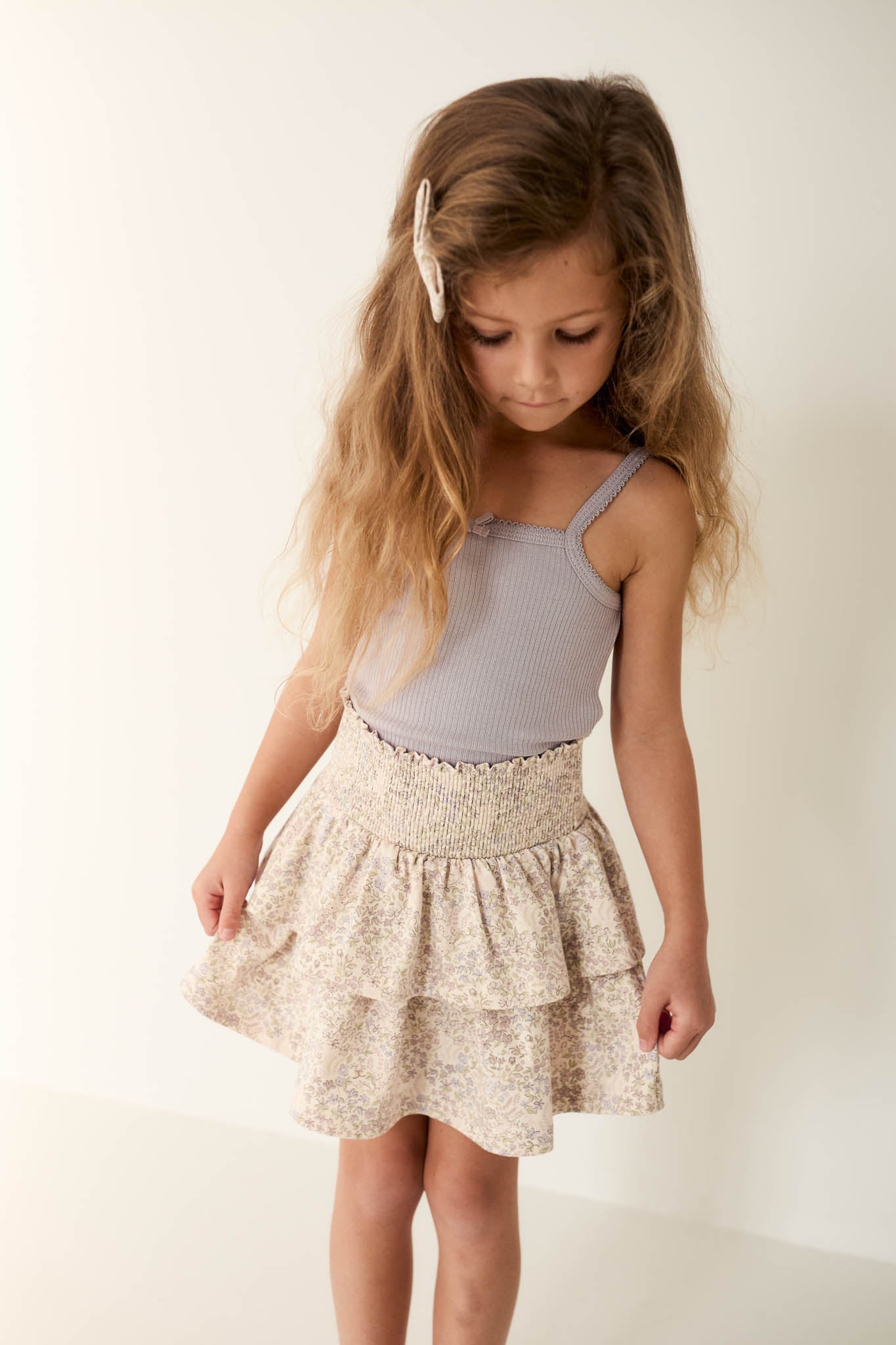 Organic Cotton Ruby Skirt - April Floral Mauve