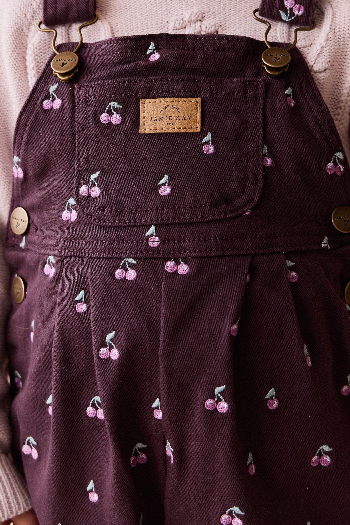 Blair Overall - Cherry Love Plum Embroidery