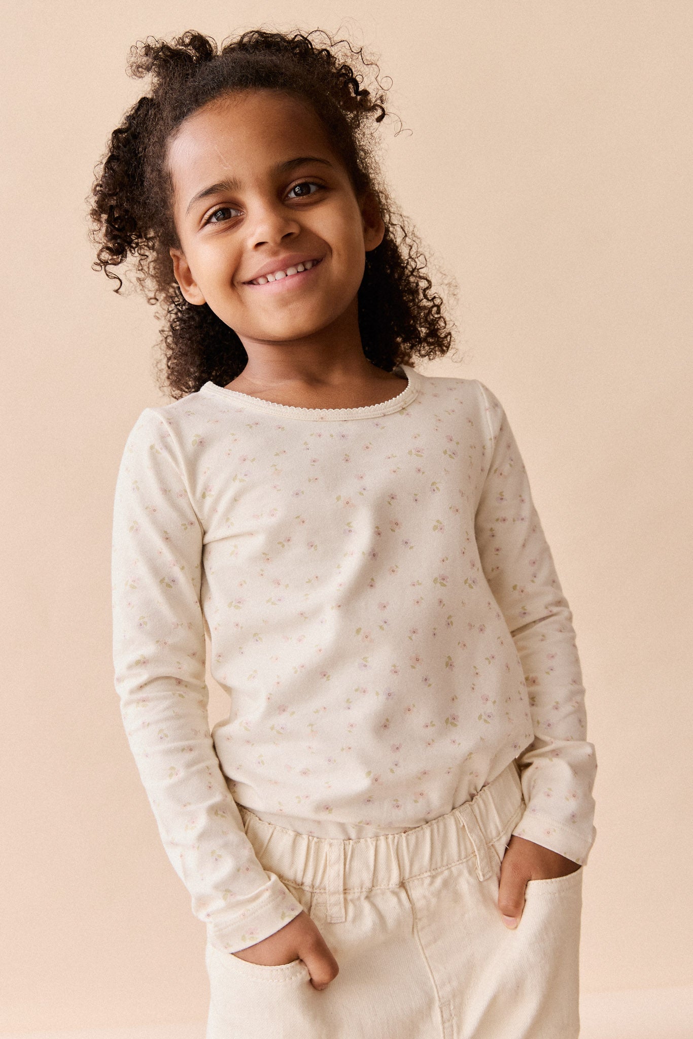 Organic Cotton Long Sleeve Top - Briella Whisper