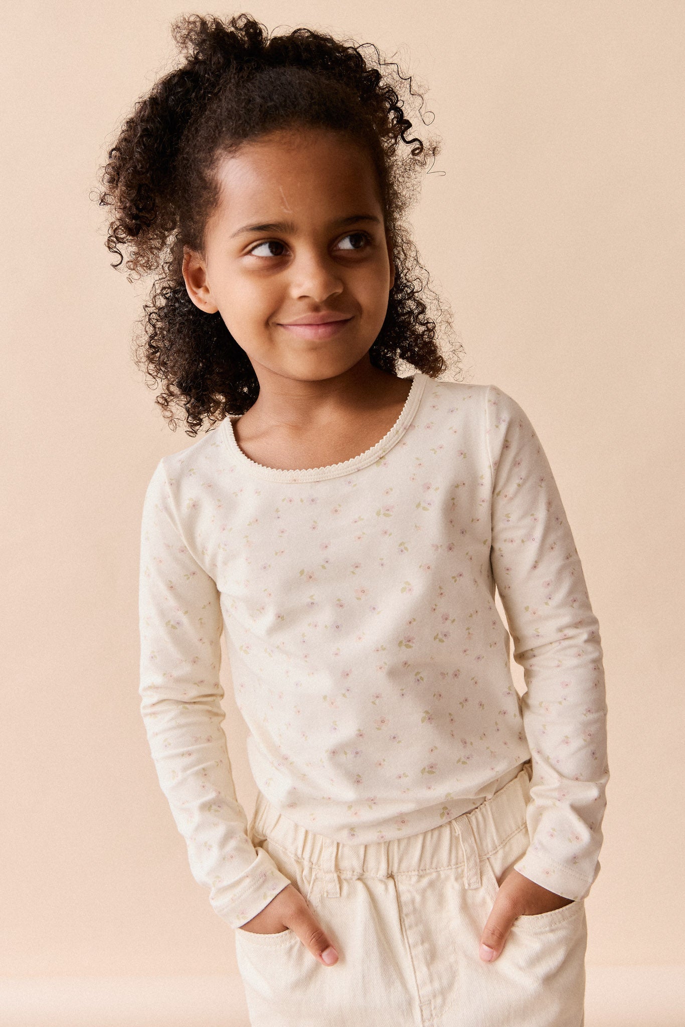 Organic Cotton Long Sleeve Top - Briella Whisper