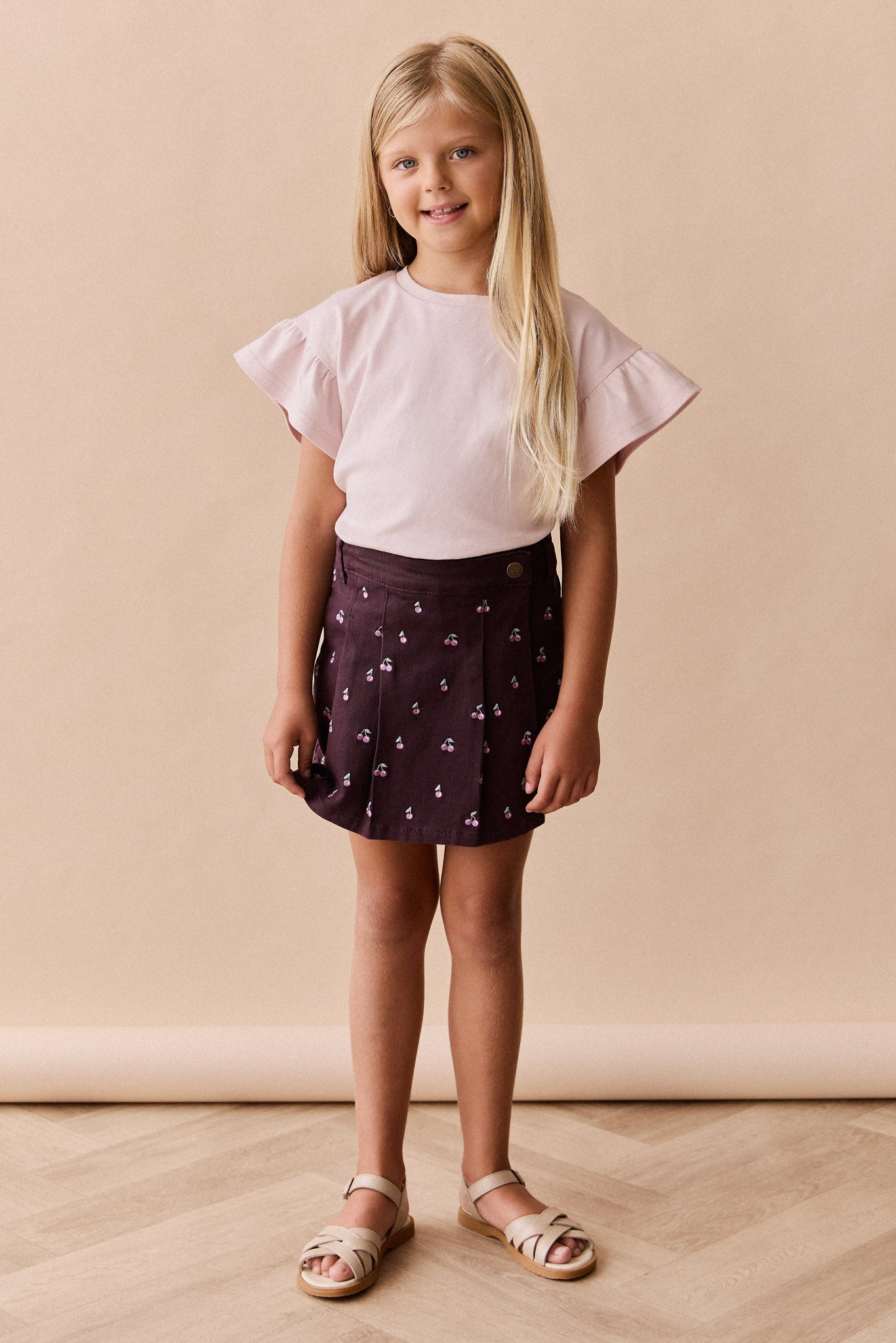Pima Cotton Courtney Ruffle Top - Soft Misty Rose