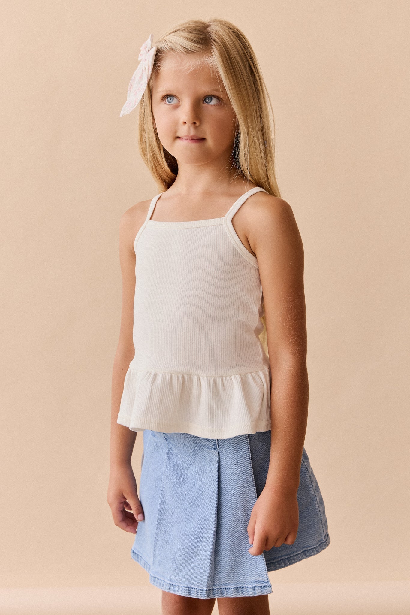 Organic Cotton Fine Rib Lillian Top - Parchment