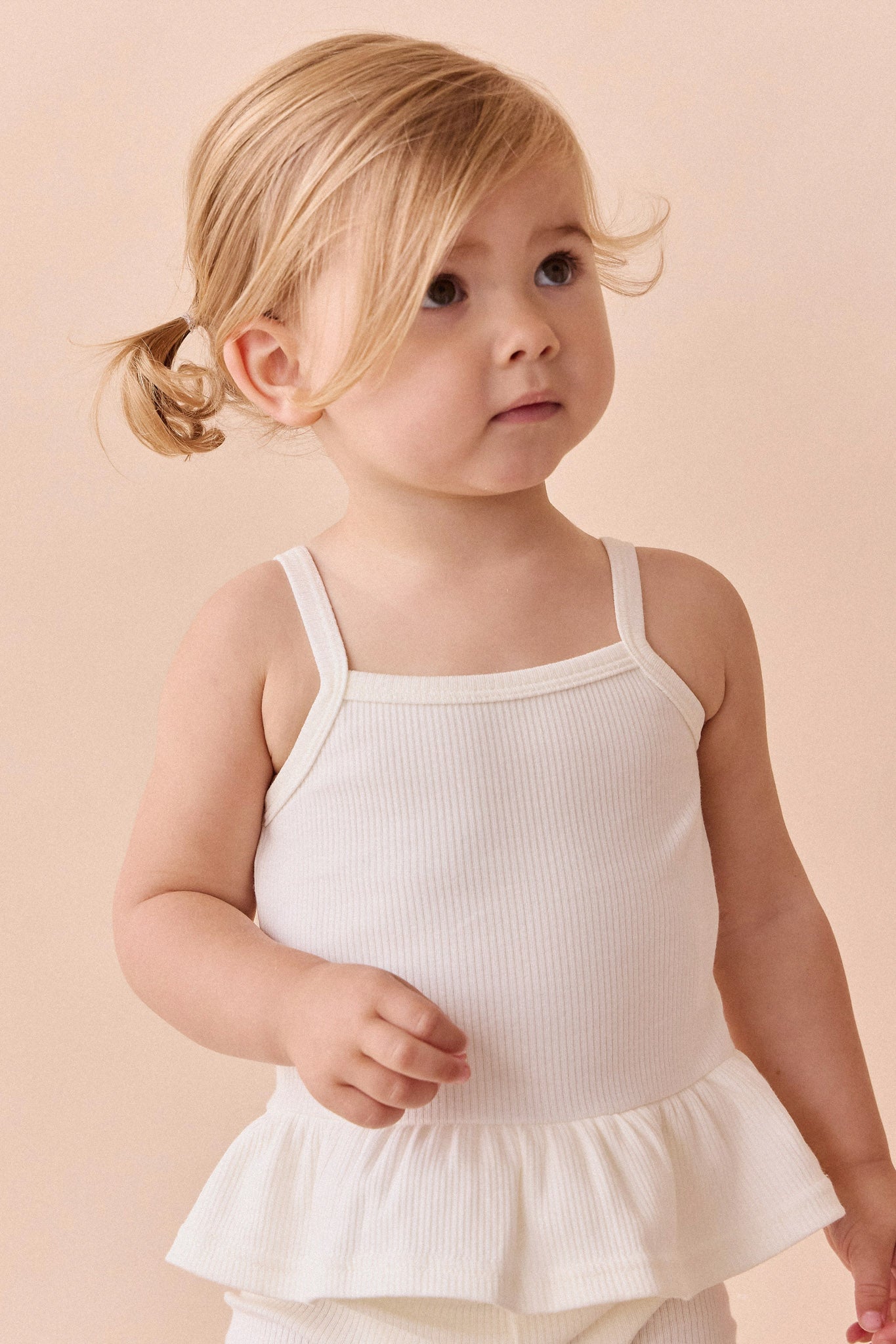 Organic Cotton Fine Rib Lillian Top - Parchment
