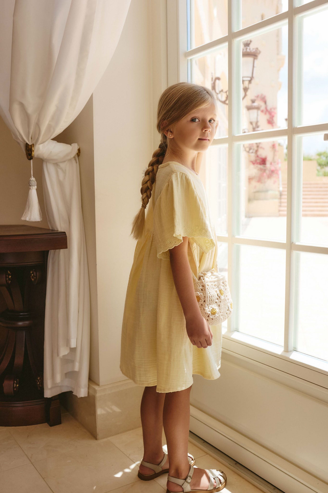 Organic Cotton Muslin Phillipa Dress - Sunshine