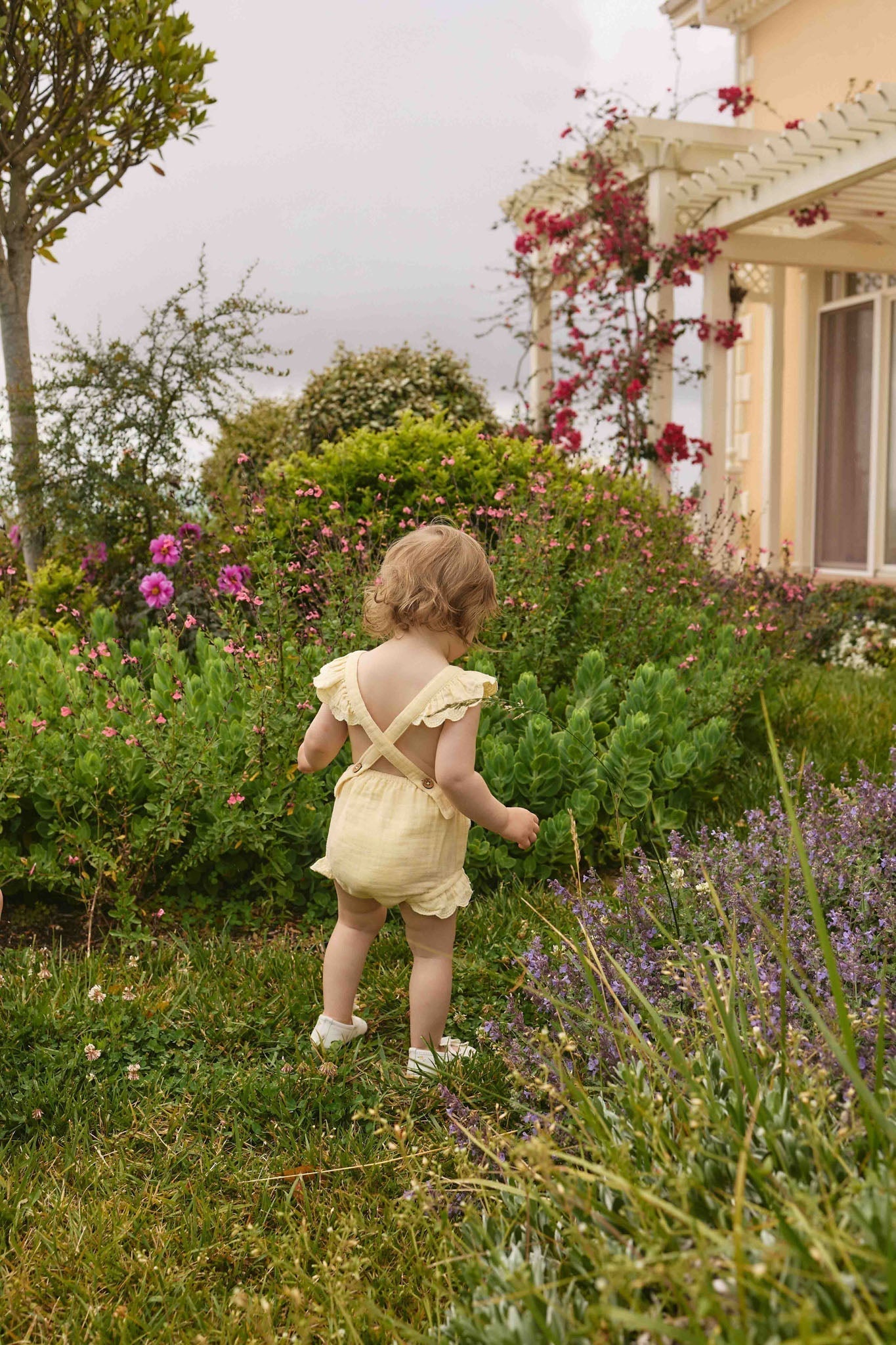 Organic Cotton Muslin Luciana Playsuit - Sunshine