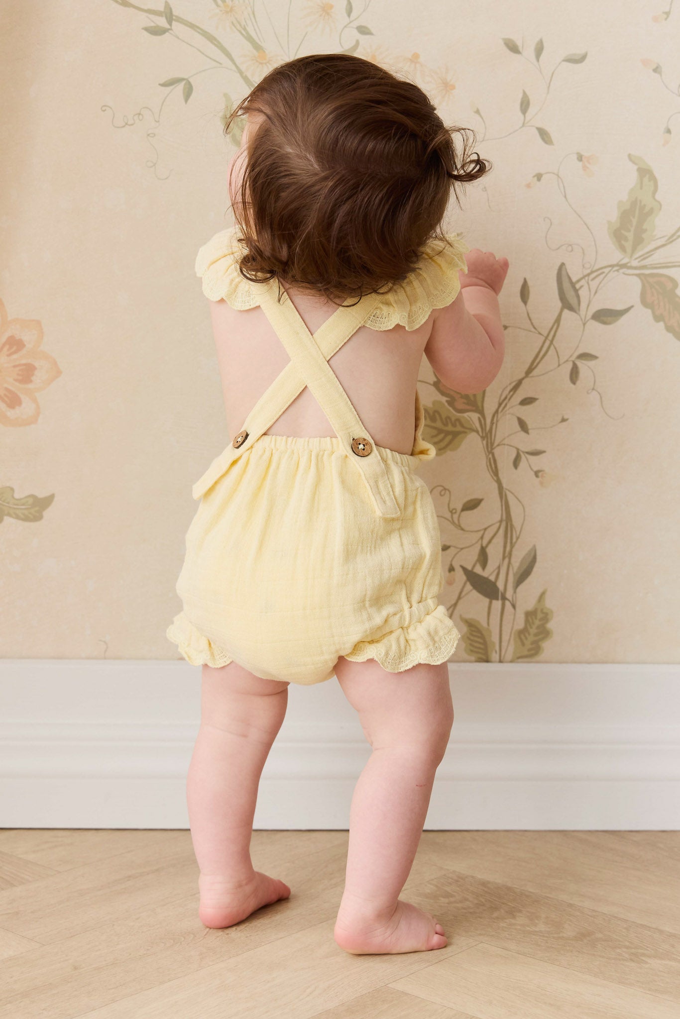 Organic Cotton Muslin Luciana Playsuit - Sunshine