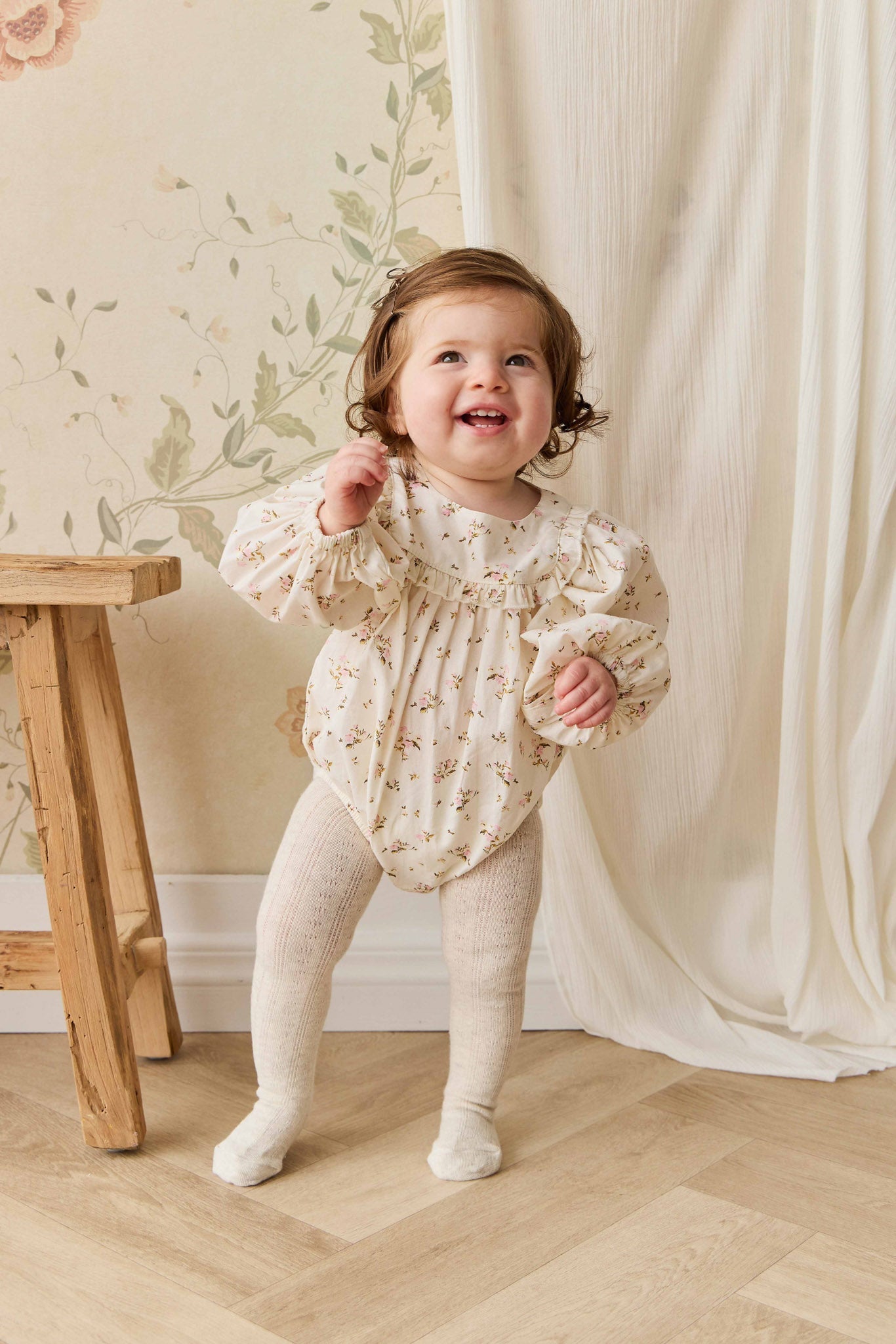 Organic Cotton Frances Playsuit - Bianca Antique