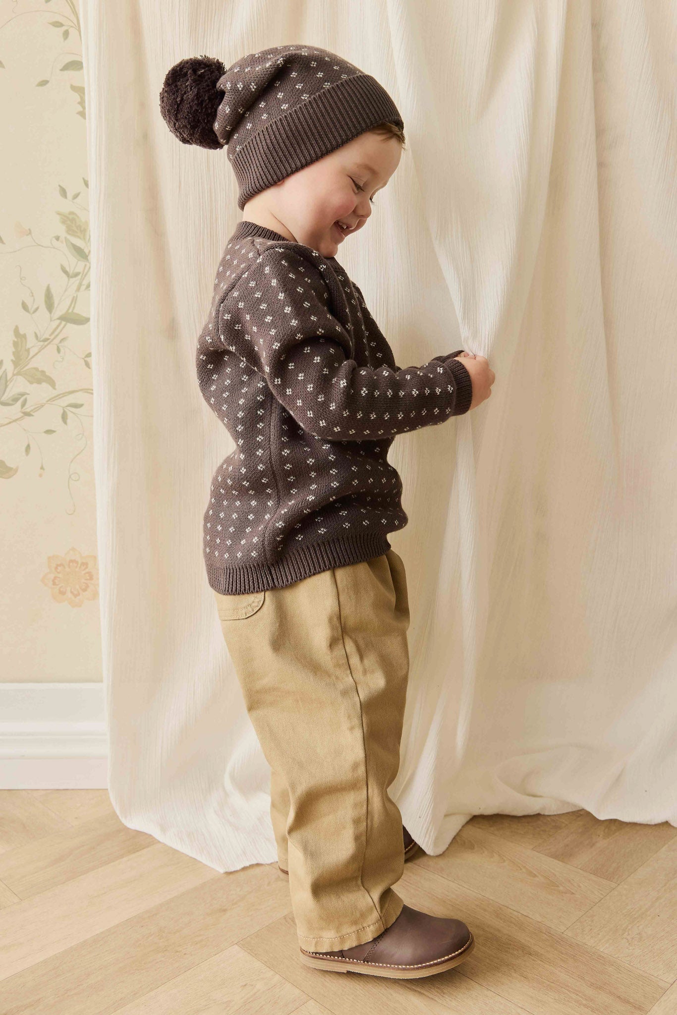 Dorian Jumper - Knitted Diamonds Coffee