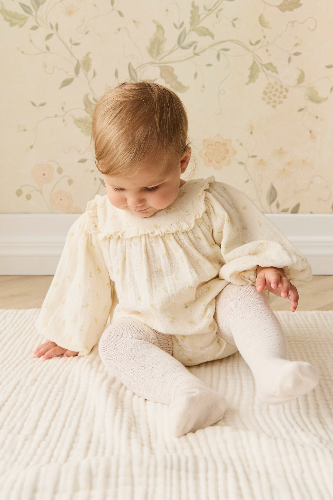 Organic Cotton Muslin Frances Playsuit - Vintage Ditsy